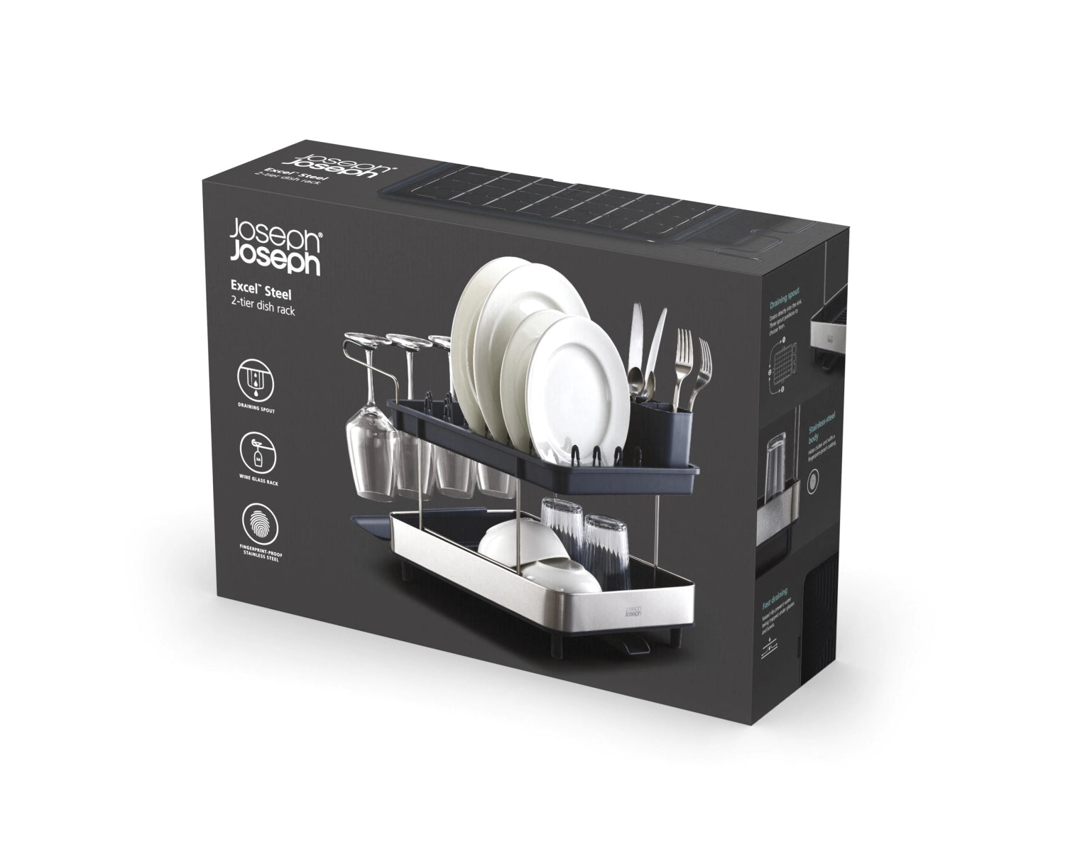 Excel Steel 2-stufiges Edelstahl-Abtropfgestell