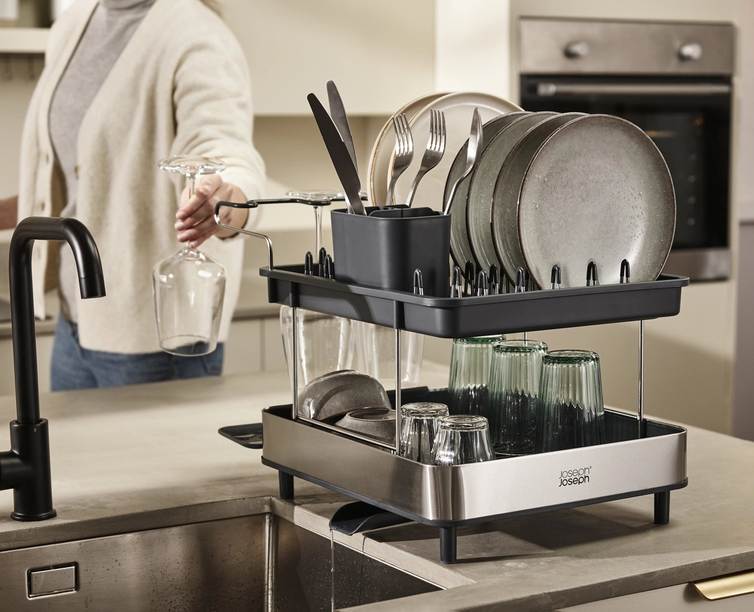 Excel Steel 2-stufiges Edelstahl-Abtropfgestell