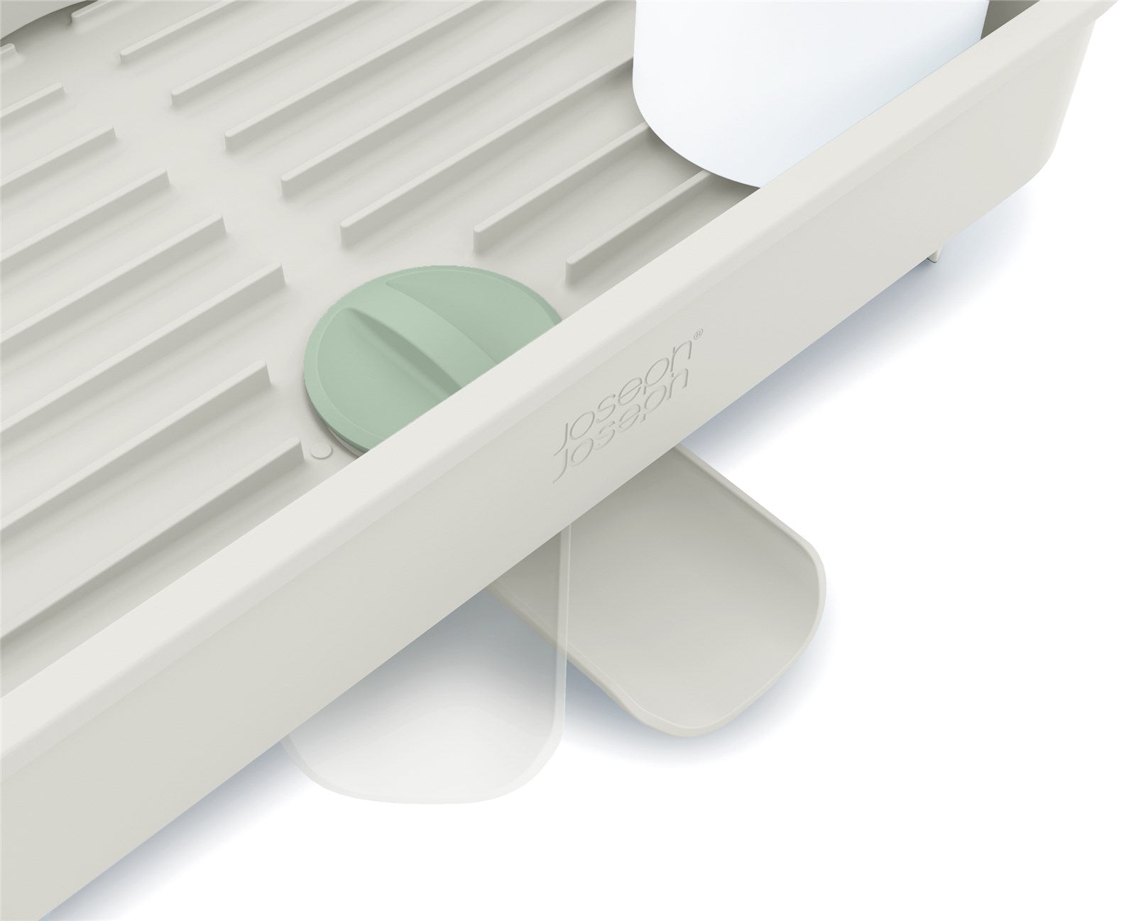 Platzsparendes Abtropfgestell in Light Stone Sage von Joseph Joseph.