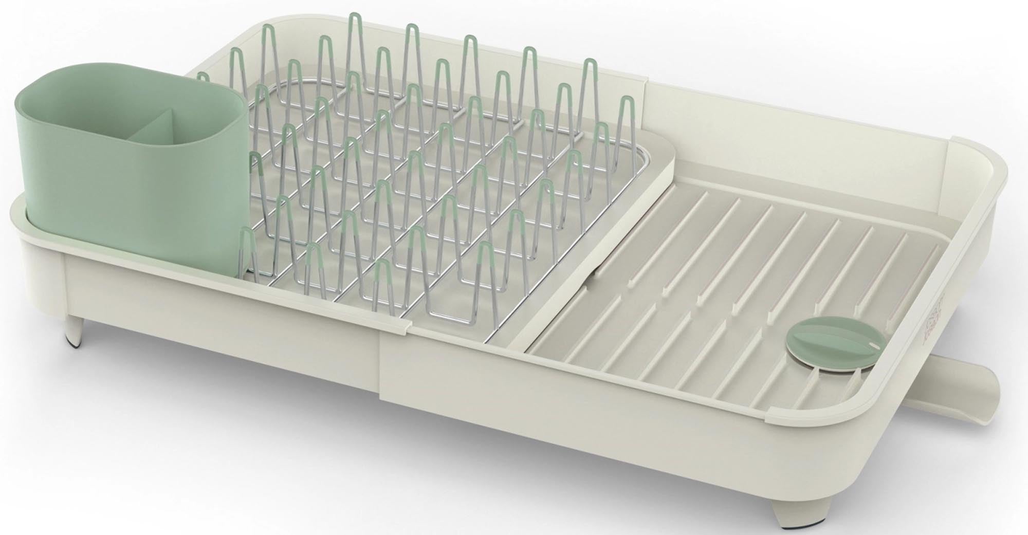 Entdecke das ausziehbare Abtropfgestell - Light Stone Sage von Joseph Joseph. Ideal für effiziente Küchenorganisation und modernes Design.