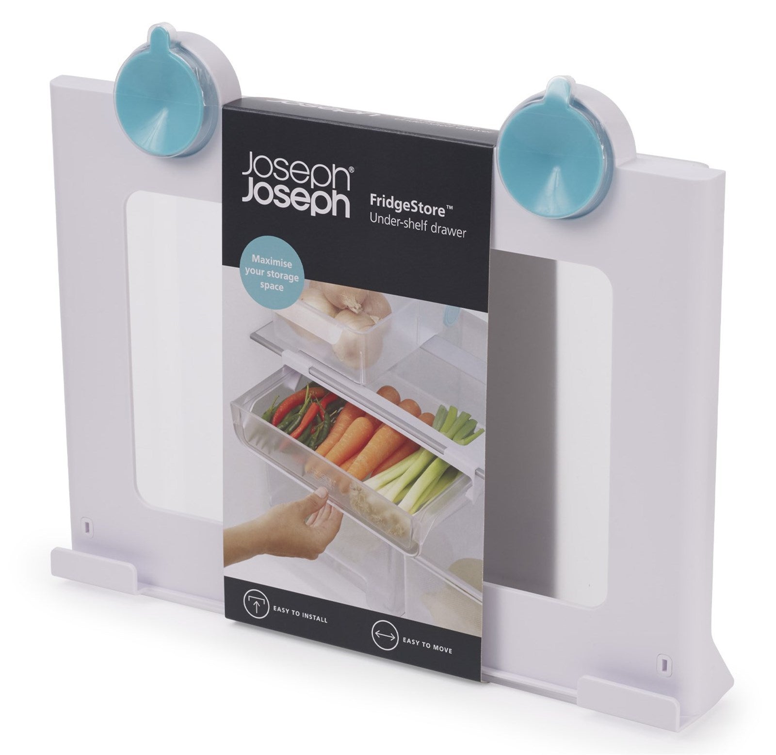 Die FridgeStore Tablar Schublade von Joseph Joseph bietet eine praktische und stilvolle Lösung zur optimalen Aufbewahrung Ihrer Lebensmittel im Kühlschrank.