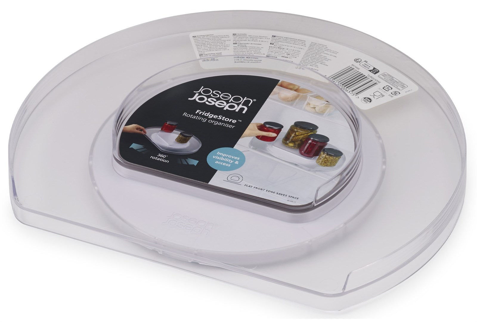 Effiziente Lebensmittelaufbewahrung im Kühlschrank mit dem FridgeStore Karusell von Joseph Joseph. Praktisch, langlebig und ästhetisch.