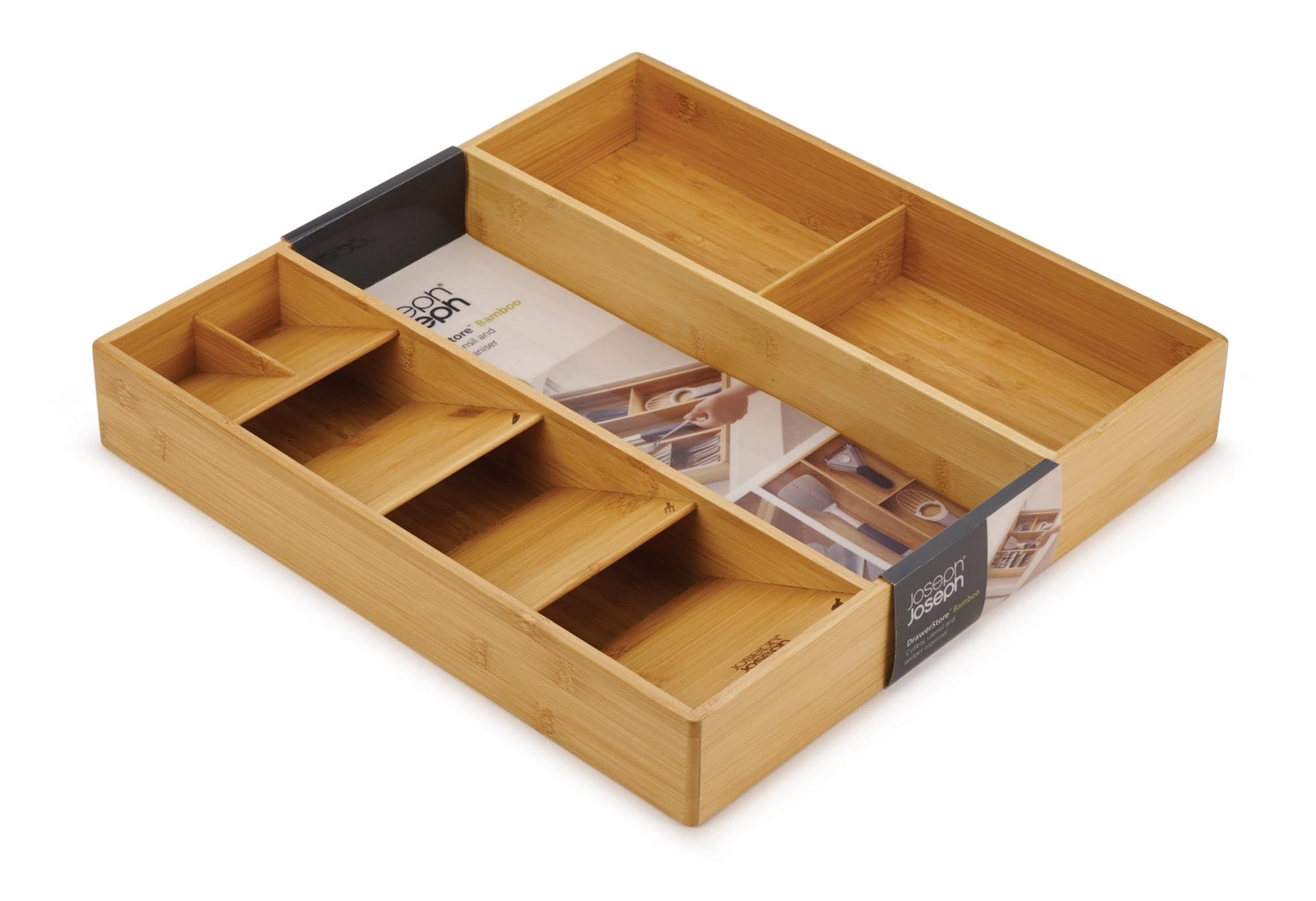 Praktischer Bamboo-Organizer für Besteck und Küchenutensilien.