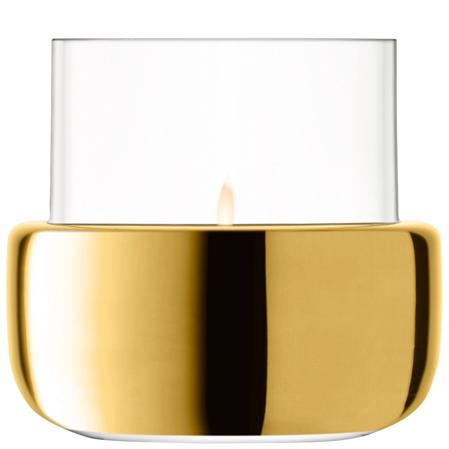 Aurum Teelicht Vase 8.5cm Clear  Gold - KAQTU Design
