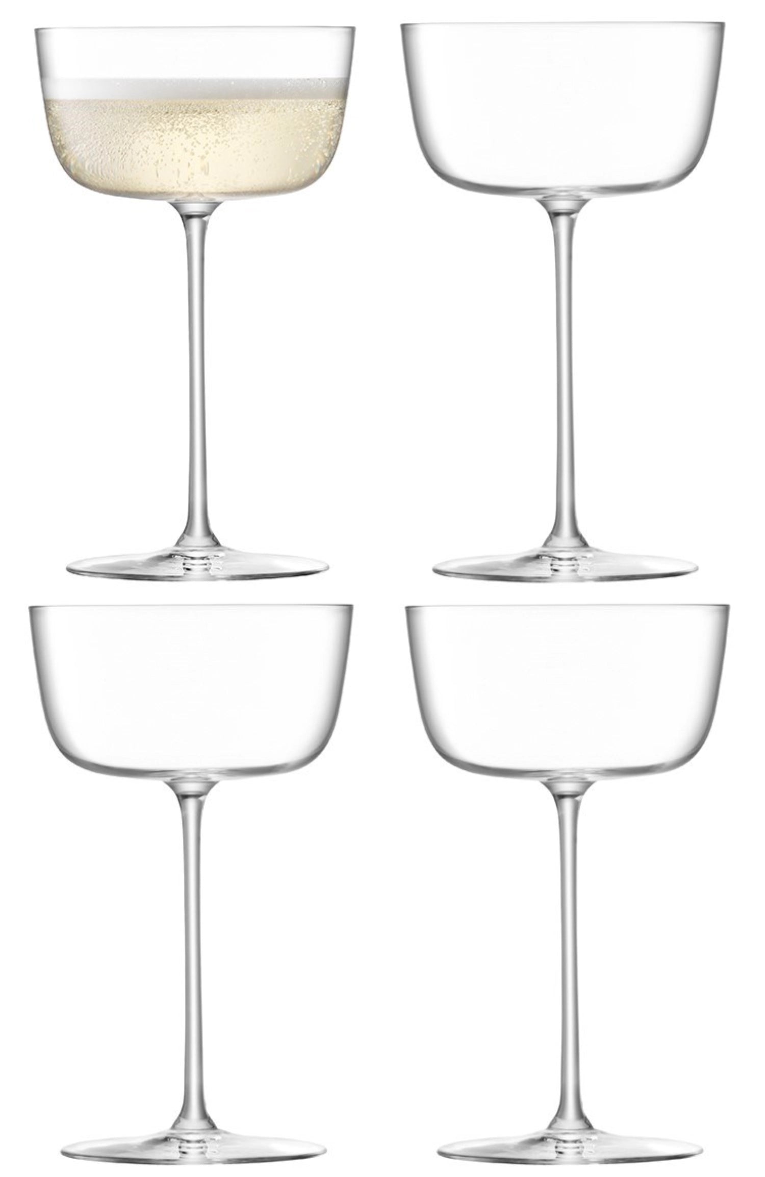 Stilvolles 4er Set Borough Cocktailschalen von LSA, ideal für Cocktails, mit 240ml Fassungsvermögen und modernem Design.