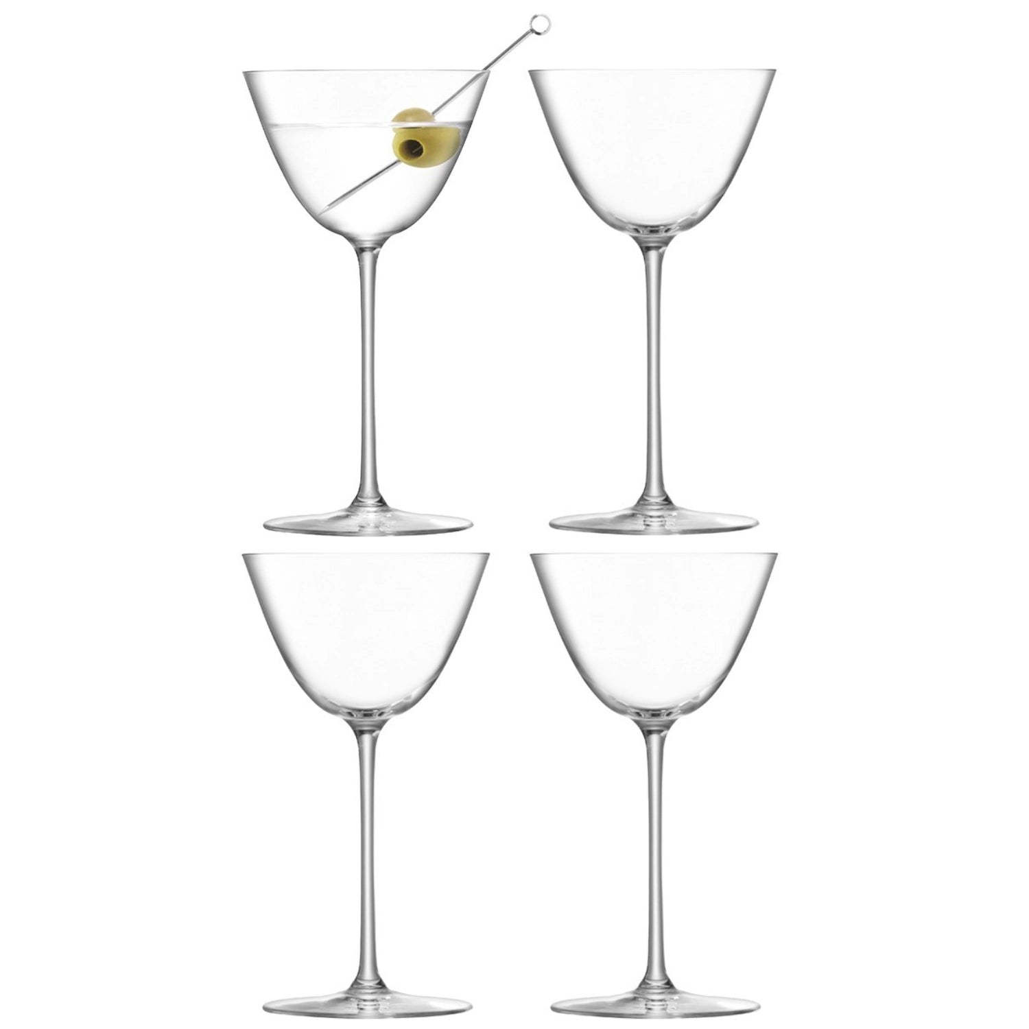 Entdecken Sie das 4er Set Borough Martinigläser von LSA. Stilvolle, hochwertige Gläser für Cocktails, ideal für Ihre Hausbar. Eleganz und Funktionalität vereint.