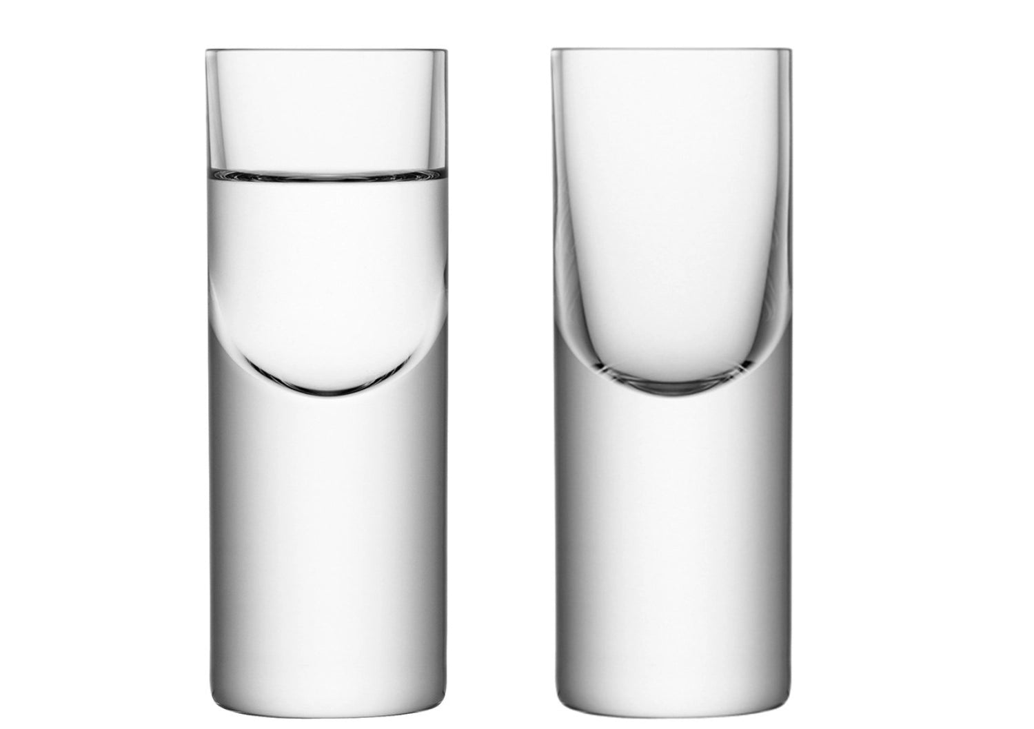 Elegantes 2er Set Boris Wodkagläser (50 ml) aus klarem Glas, ideal für stilvolle Schnaps- und Likörgenüsse bei festlichen Anlässen.