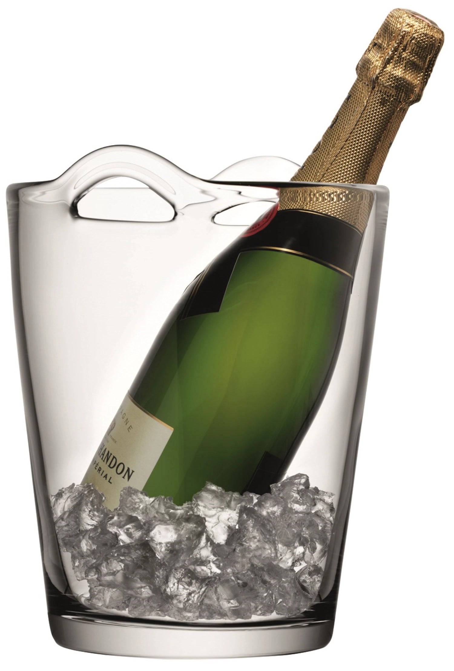 Moderner Sektkühler von LSA, 26 cm hoch, aus klarem Glas, ideal für das stilvolle Kühlen von Flaschen bei festlichen Anlässen.