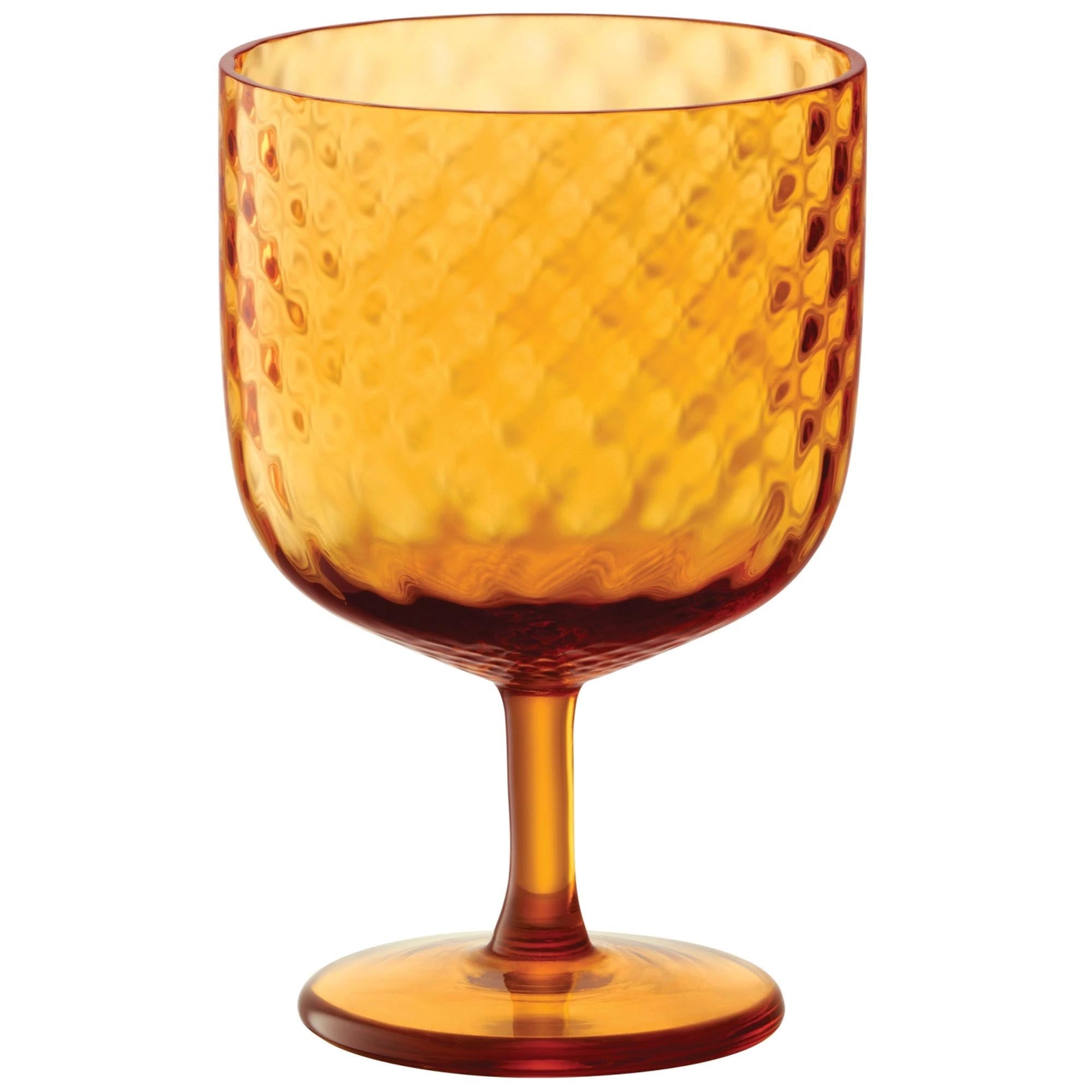 Elegante LSA Dapple Weingläser 325ml in warmem Bernstein-Ton.