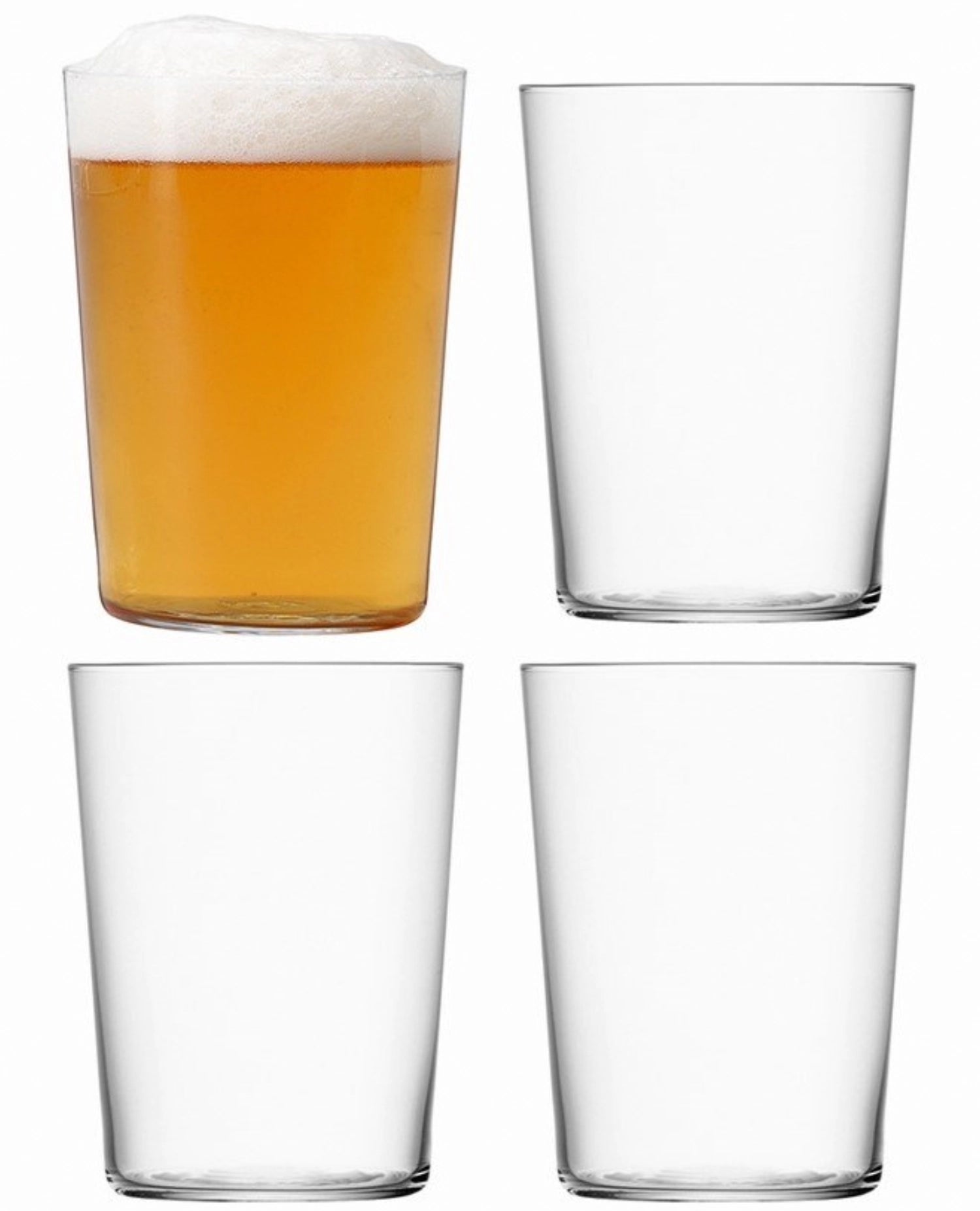 Elegantes 4er Set Gio Becher von LSA, 560ml, aus klarem Glas, perfekt für stilvolle Getränke und besondere Anlässe.