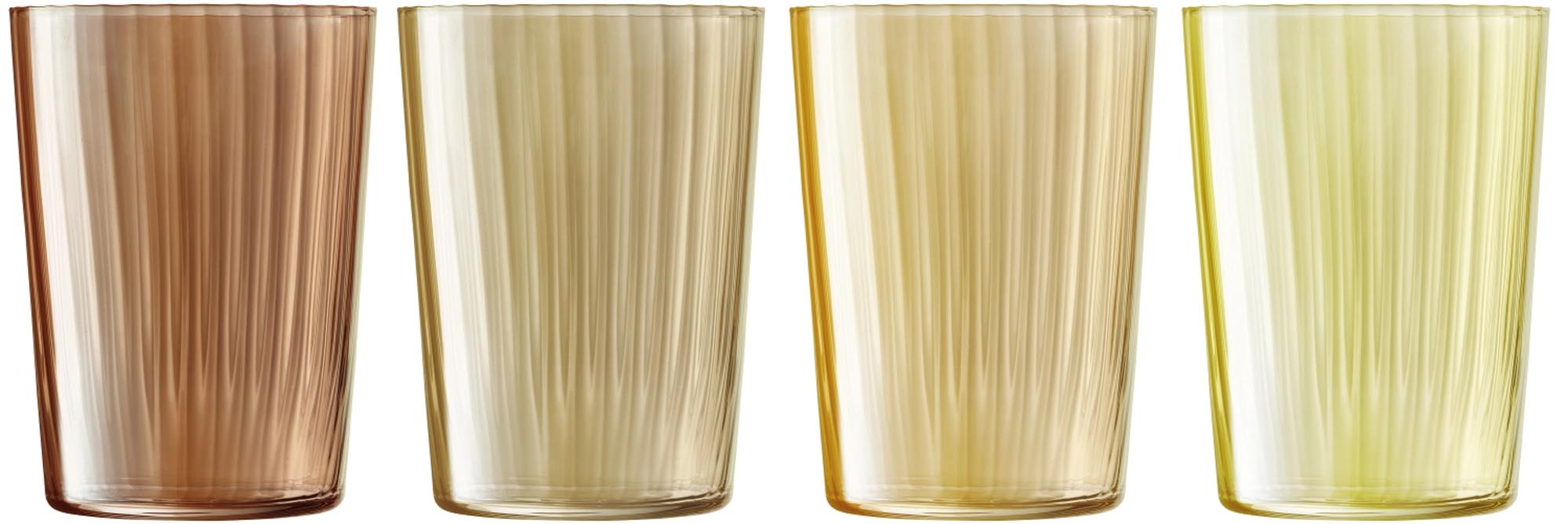 Elegante, handgefertigte 560ml Gläser mit bernsteinfarbener Tönung, ideal für stilvolle Anlässe und tägliche Nutzung.