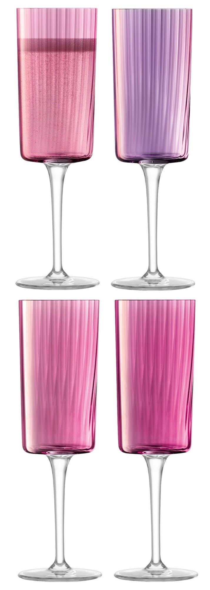 Elegante 210ml Garnet Champagnerflöten von LSA, 4er Set. Perfekt für Sekt, robust und stilvoll. Ideal für festliche Anlässe.