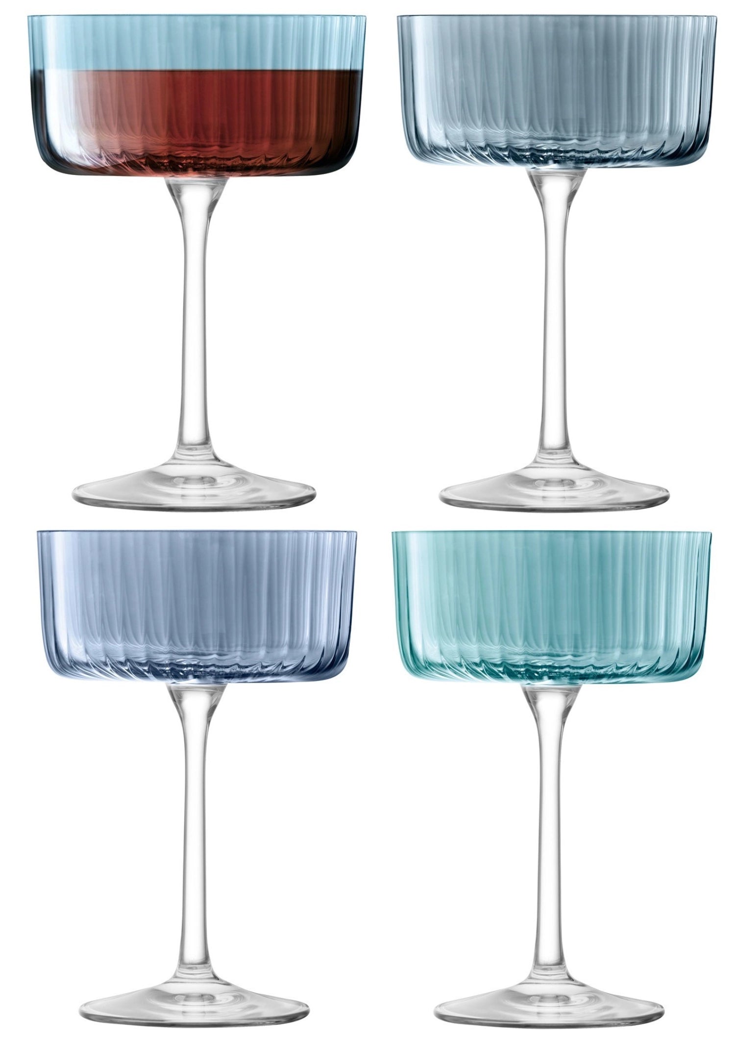 Stilvolles 4er Set von LSA mit bunten Gems Gläsern, ideal für festliche Anlässe und exquisite Getränke, 230ml Fassungsvermögen.