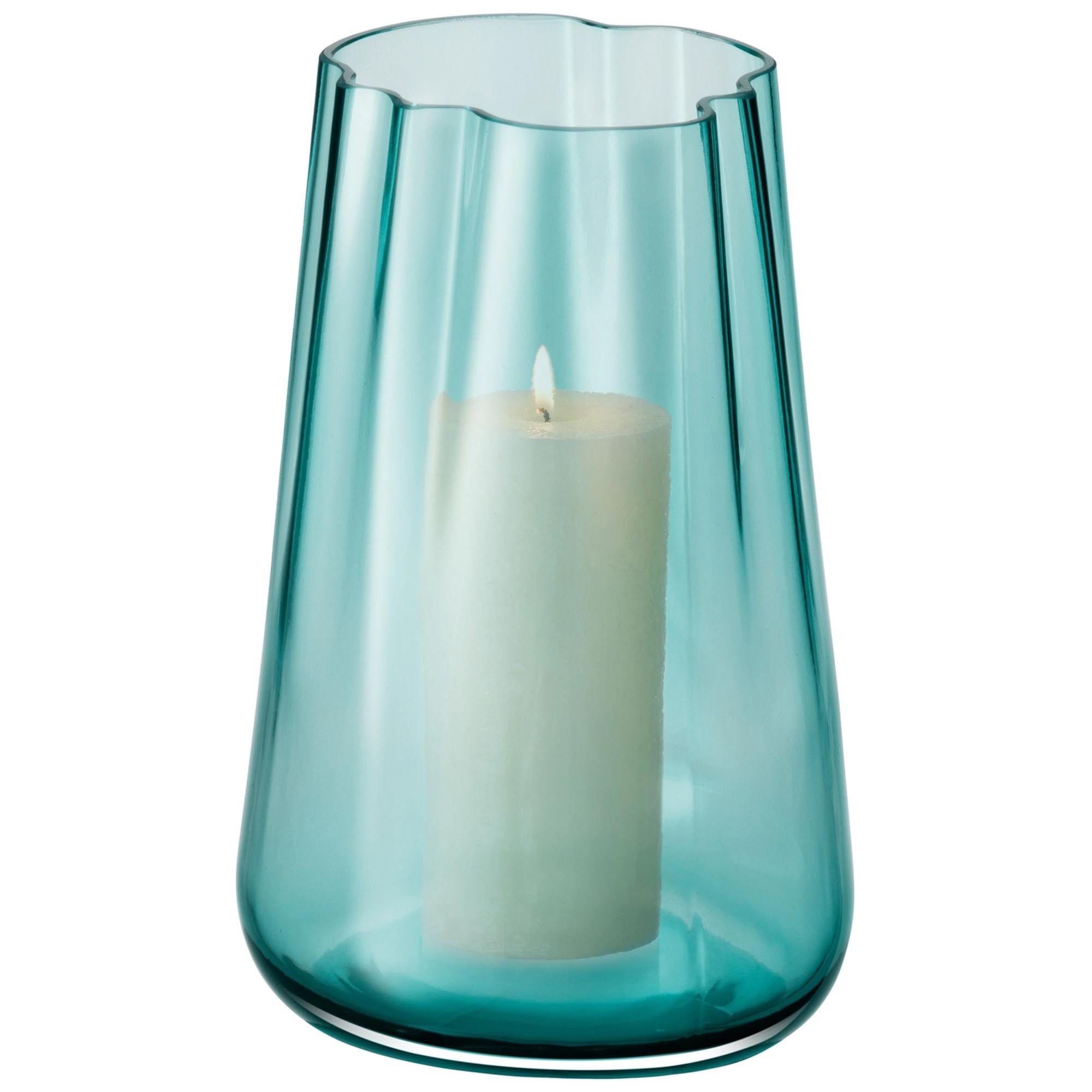 Elegante Lagoon Vase/Laterne H35cm in Meeresgrün von LSA.