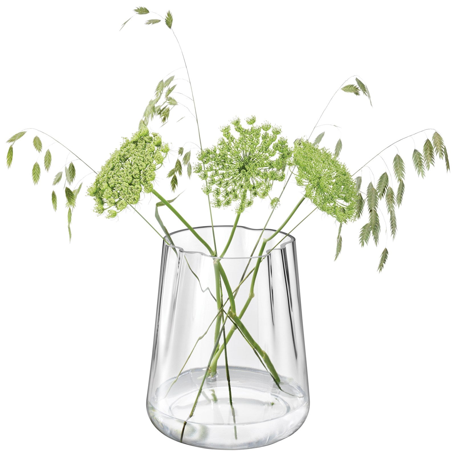 Elegante Lagoon Vase/Laterne von LSA, 24 cm hoch, aus klarem Glas. Ideal für Blumen und Kerzen, schafft eine einladende Atmosphäre.