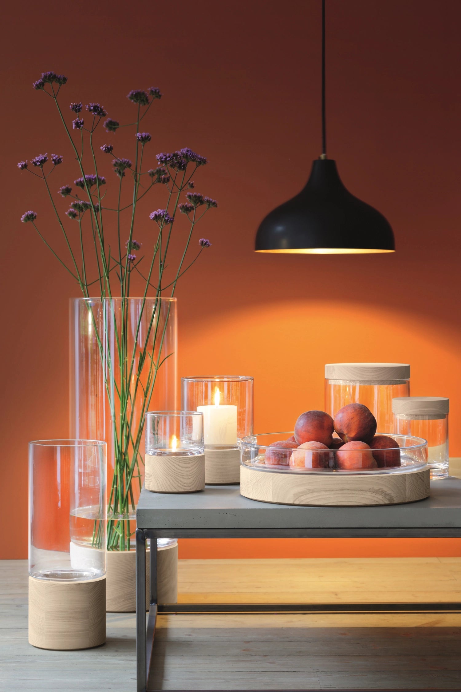 L<tc>ott</tc>a container lid made of ash H19cm