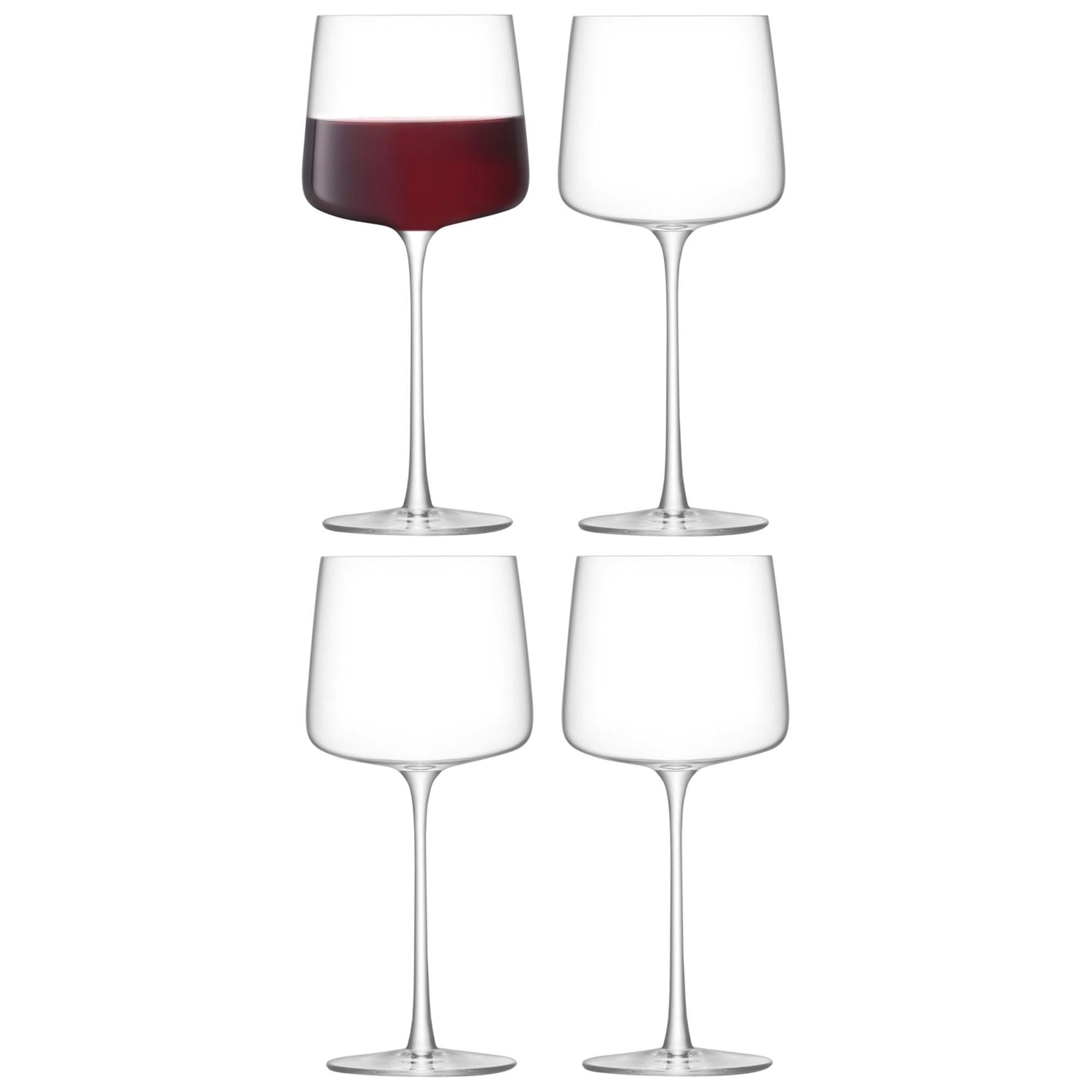 Entdecken Sie das elegante 4er Set Metropolitan Wein Glas von LSA (400ml) – ideal für Rotwein, Weißwein und Rosé. Hochwertig, robust und stilvoll!