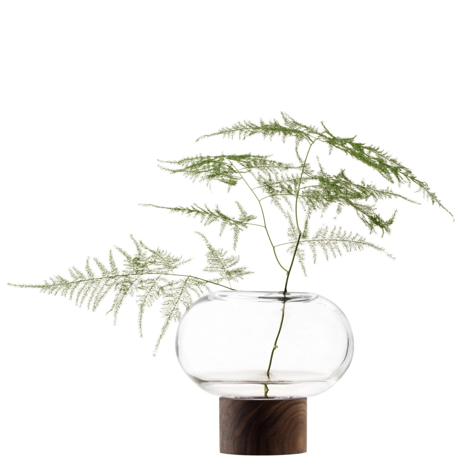 VASE OBLATE Ø15cm, H13,5 cm - noce trasparente