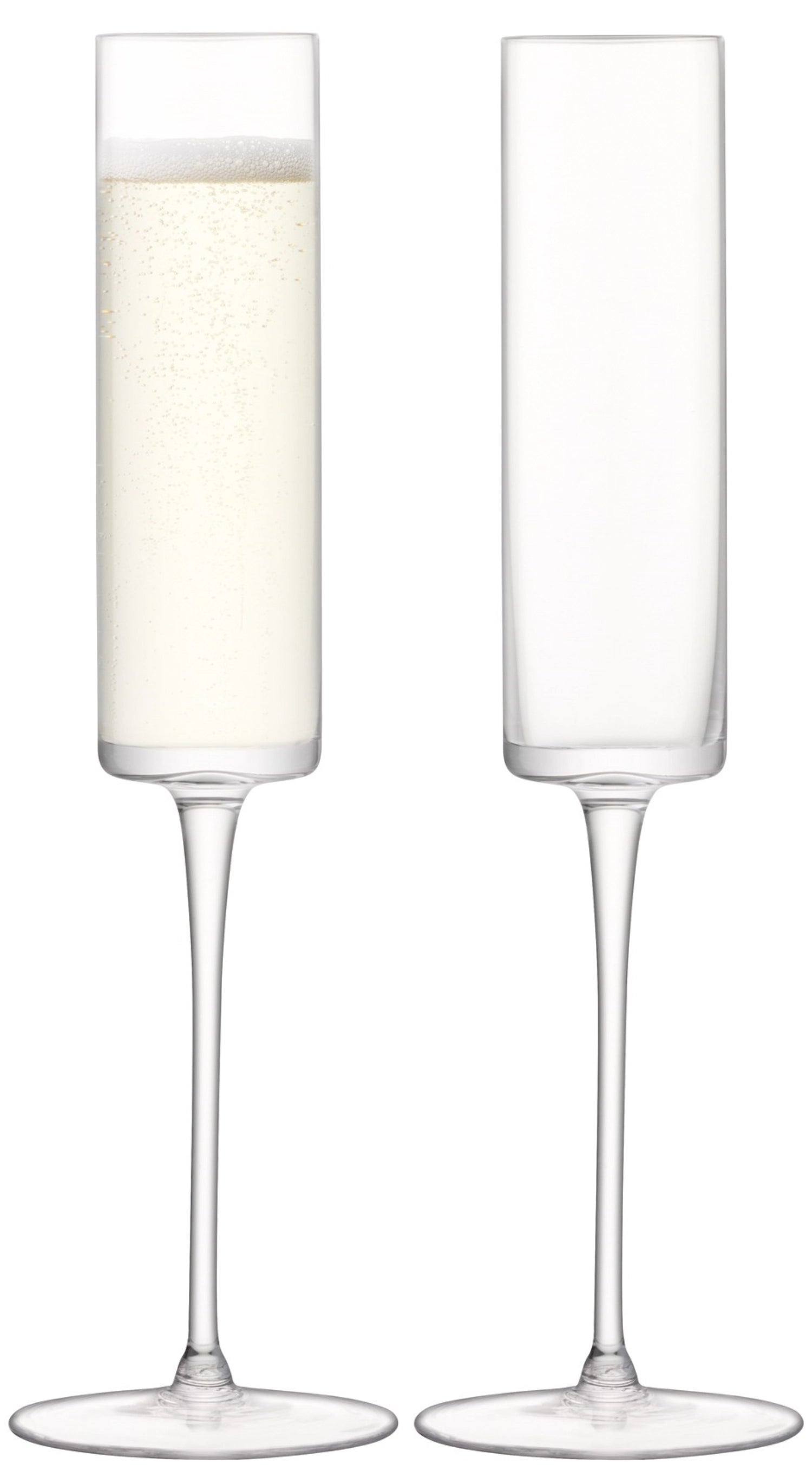 Set of 2 Otis champagne flutes 150ml clear