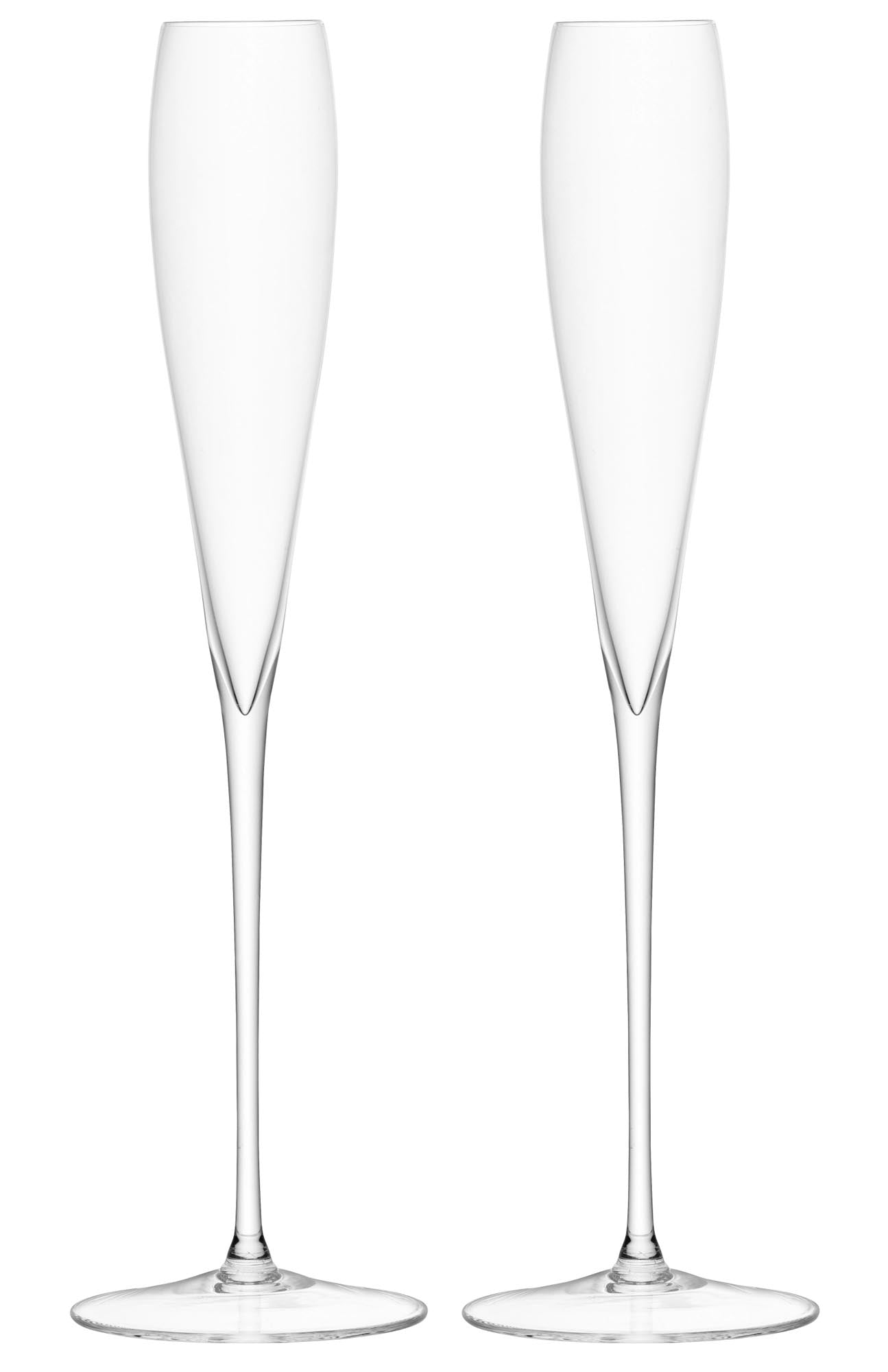 Elegantes 2er Set Sektkelche 100ml von LSA: Hochwertiges, klares Glas, zeitlose Form, ideal für besondere Anlässe.