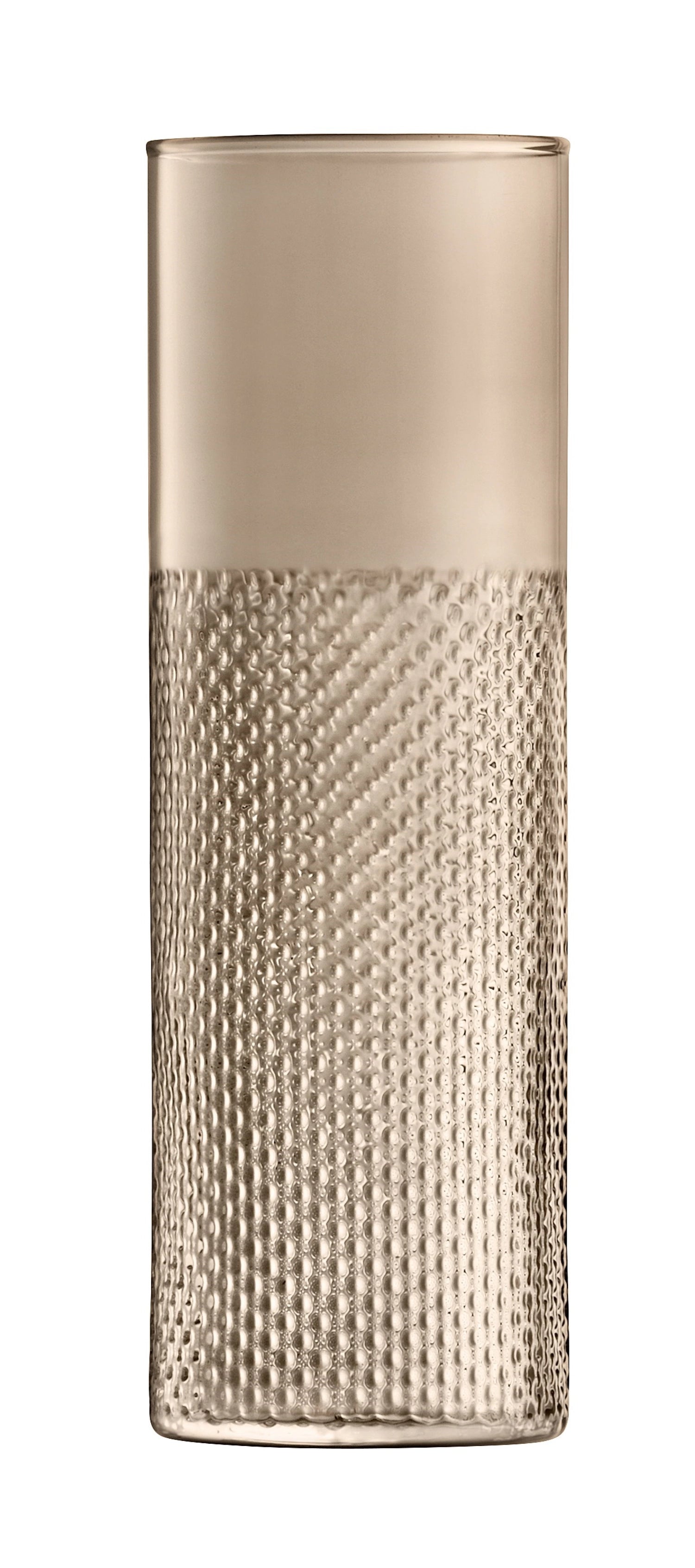 Entdecken Sie die Wicker Vase H40cm Taupe von LSA – eine elegante Kombination aus Rattan und Glas, ideal für große Blumensträuße und stilvolle Dekoration.