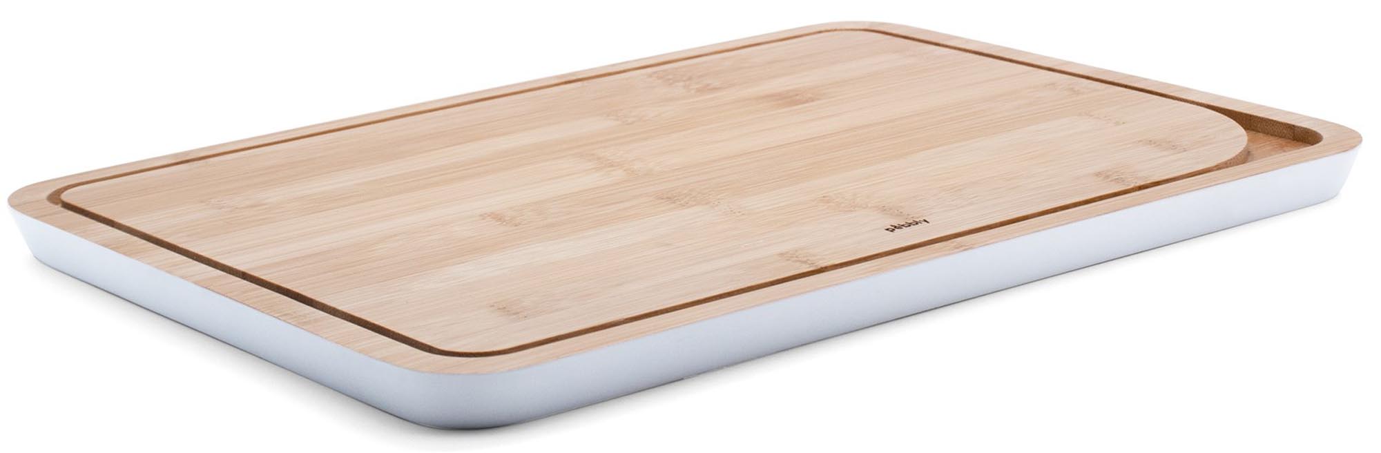 Hochwertiges Schneidebrett M in Weiss (25x35 cm) von Pebbly: stilvoll, langlebig und umweltfreundlich. Perfekt für alle Kochliebhaber!