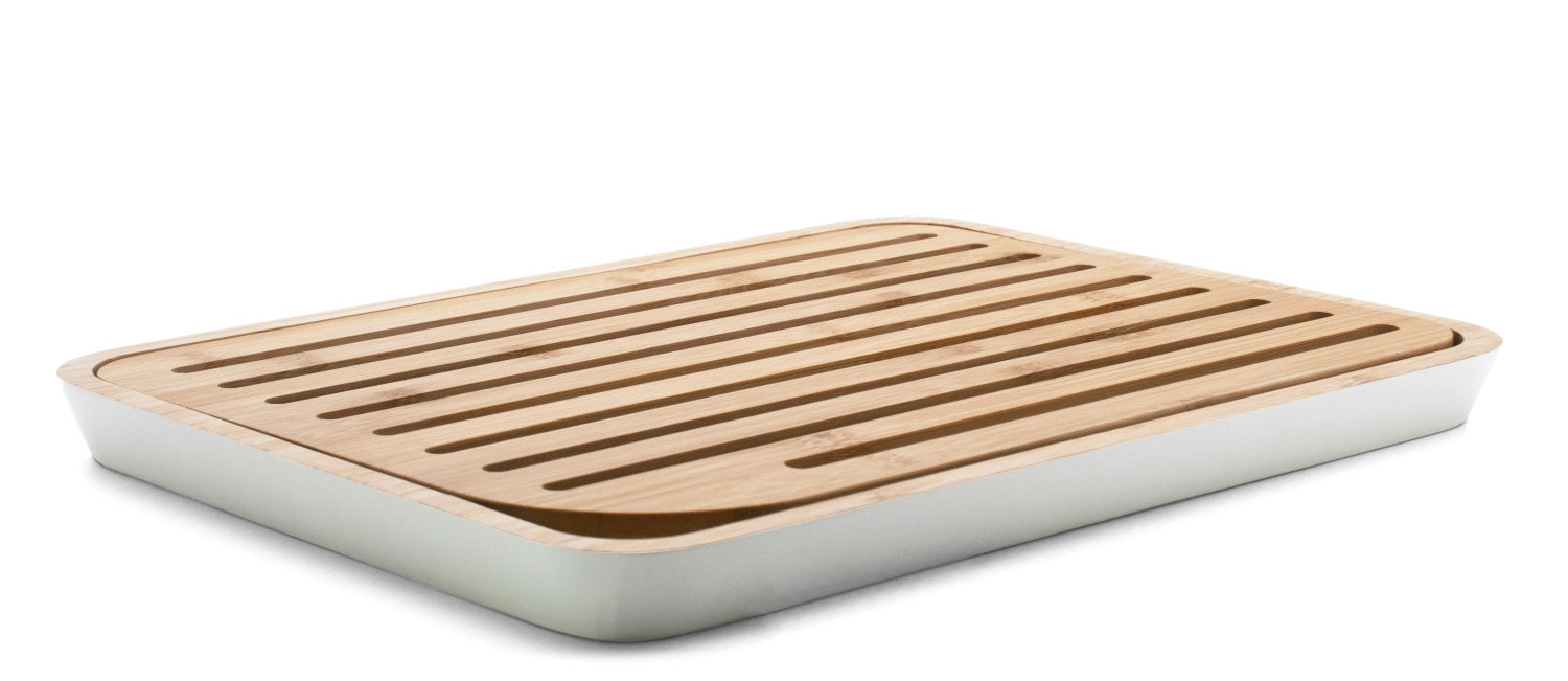 Pebbly Planche à découper le pain, blanche, 25x35cm