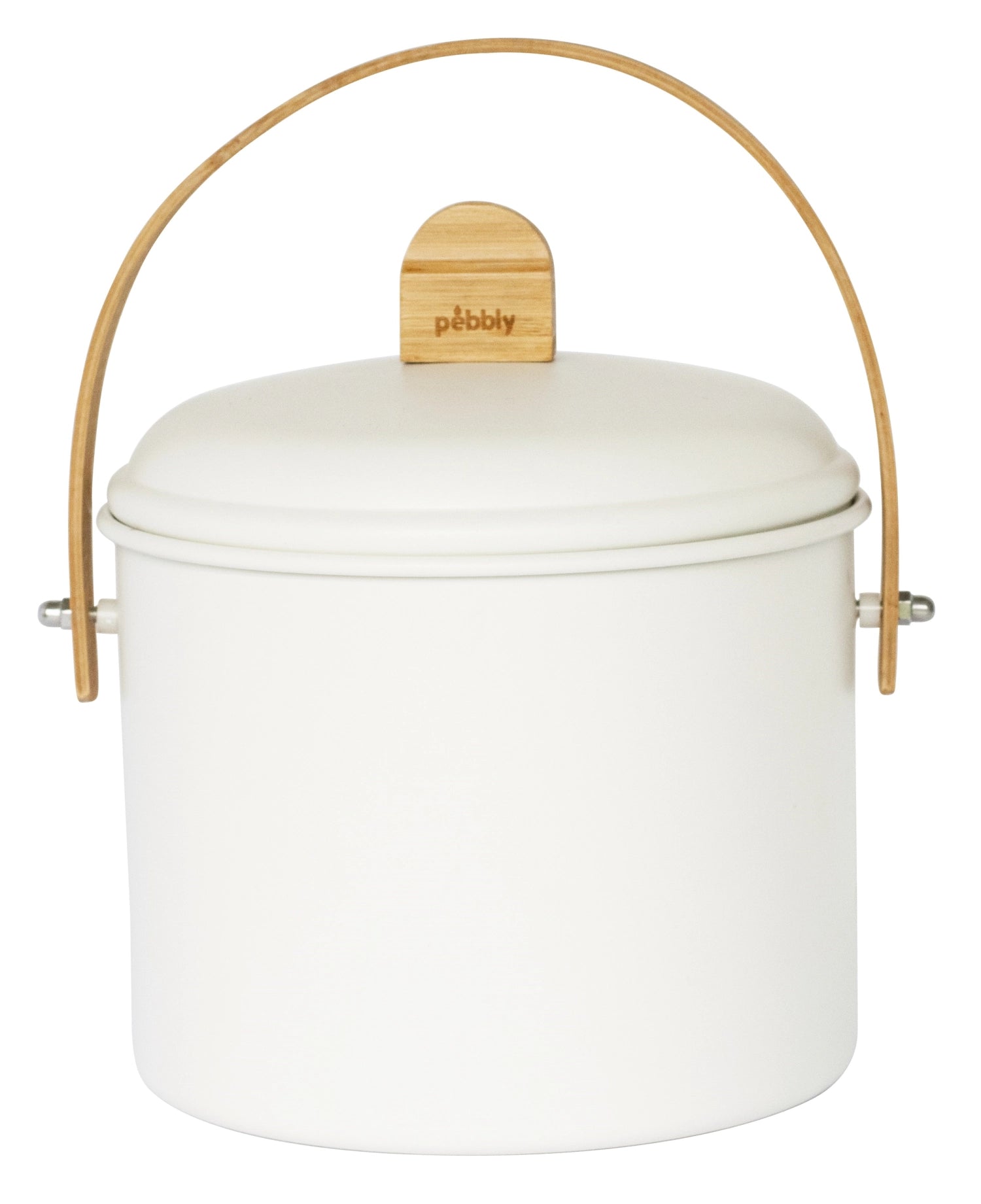 <tc>Pebbly</tc> Compost bin 3.5l metal and bamboo with carbon filter