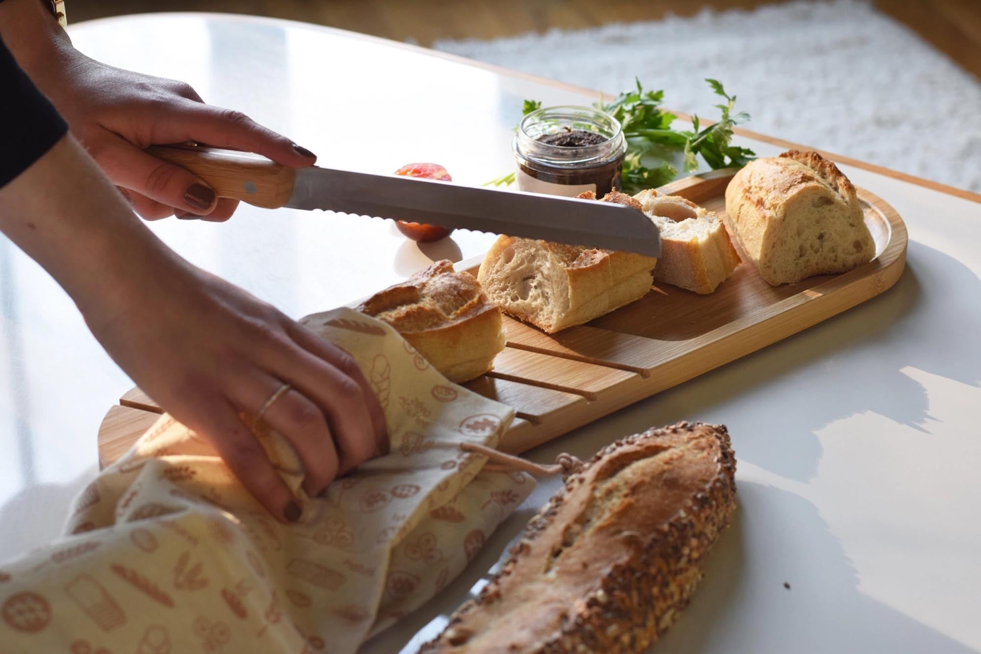Grosser Brotbeutel aus brauner Baumwolle (50x45cm) von Pebbly, ideal zur Aufbewahrung von Brot und Backwaren, hält frisch und umweltfreundlich.