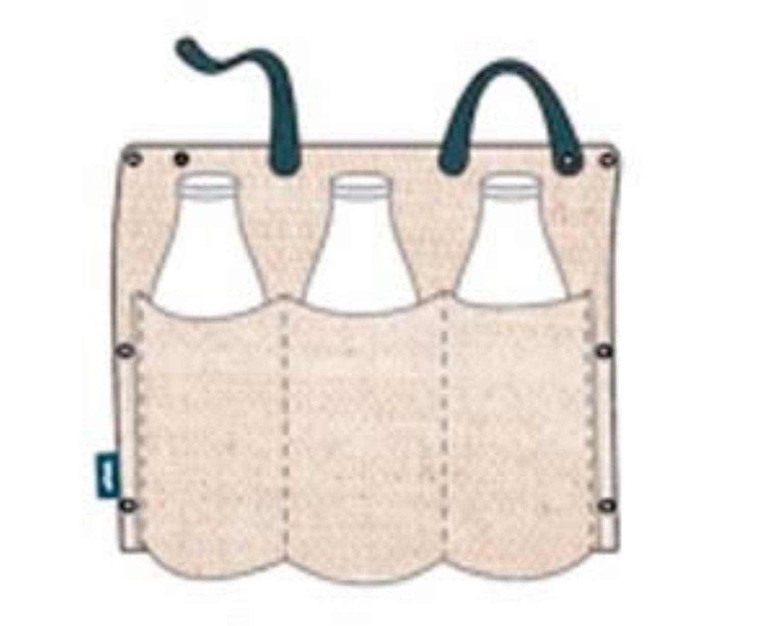 Pebbly Borsa per bottiglie naturale, blu 33x33,5cm