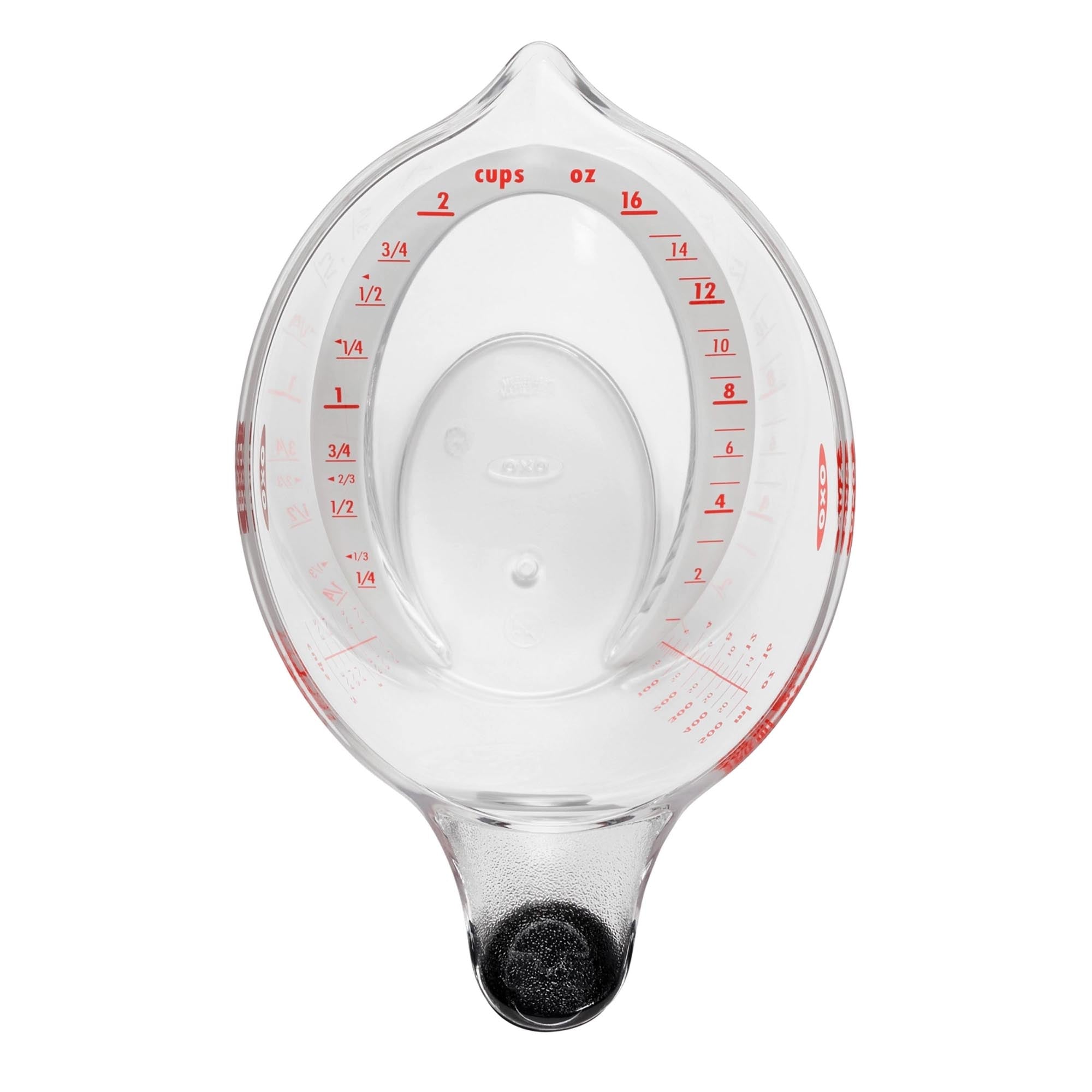 OXO abgewinkelter Messbecher 500 ml: Ergonomisch, BPA-frei und spülmaschinenfest für müheloses Messen und Ausgiessen in der Küche.
