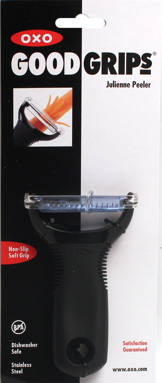 Der OXO Julienne-Schäler: Kompakt, langlebig, ergonomisch. Perfekt für feine Gemüsestreifen. Spülmaschinenfest und ideal für kreative Gerichte.