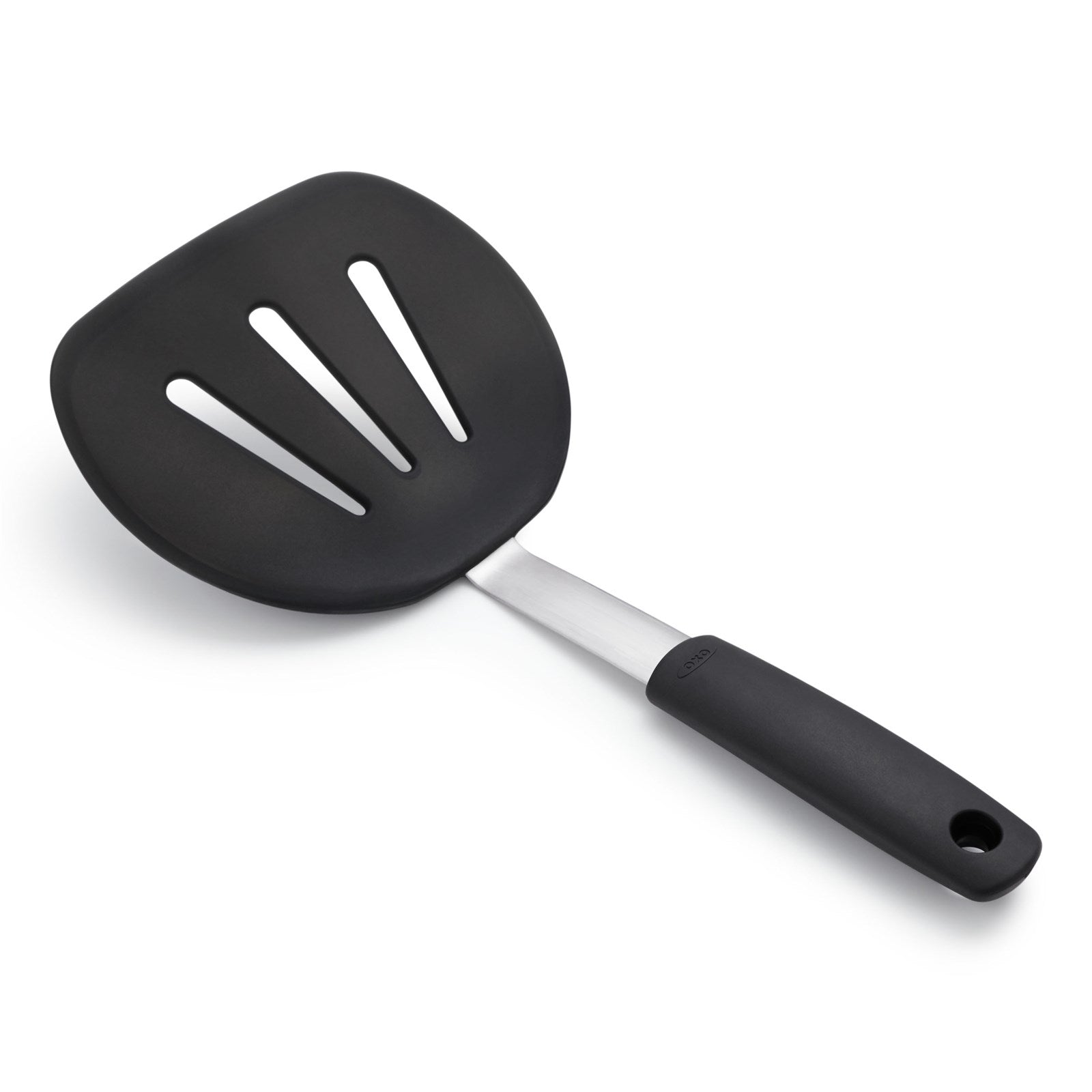 Flexibler OXO Silikon-Pfannenwender, 30 cm, hitzebeständig bis 315 °C, ideal für empfindliche Speisen, spülmaschinenfest.