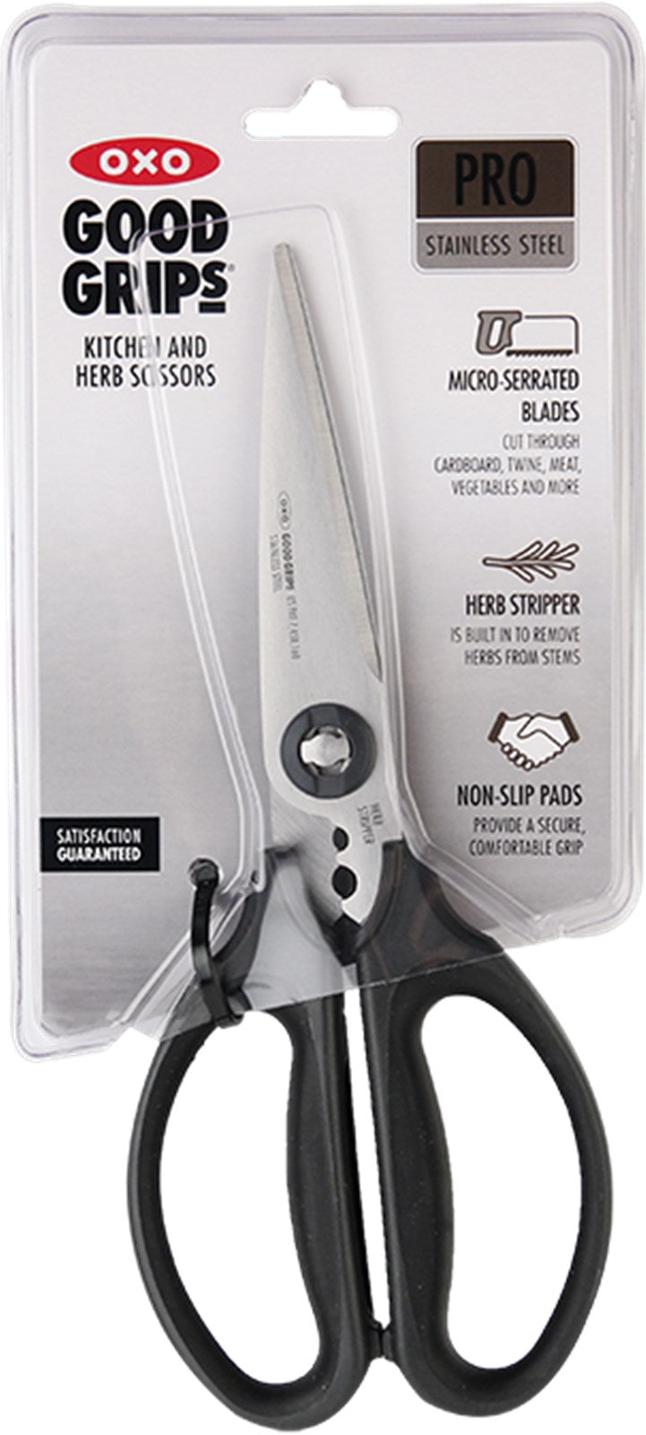 Praktische Küchen-Kräuterschere von OXO in stilvollem Schwarz. Hochwertige Klingen, komfortabler Griff, perfekt für frische Kräuter und Gemüse.