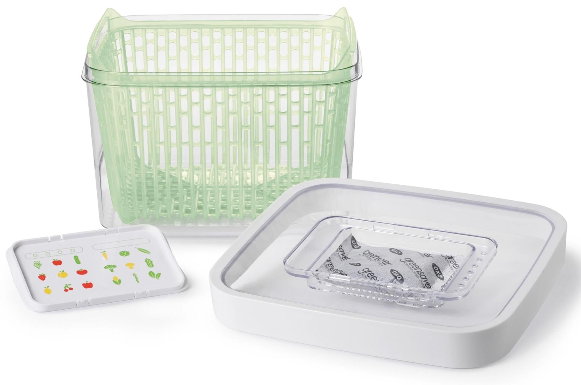 OXO Greensaver Aufbewahrungsbehälter (22x19x15,4 cm) mit Aktivkohlefilter: Hält Lebensmittel frisch, luftdicht und einfach zu reinigen.