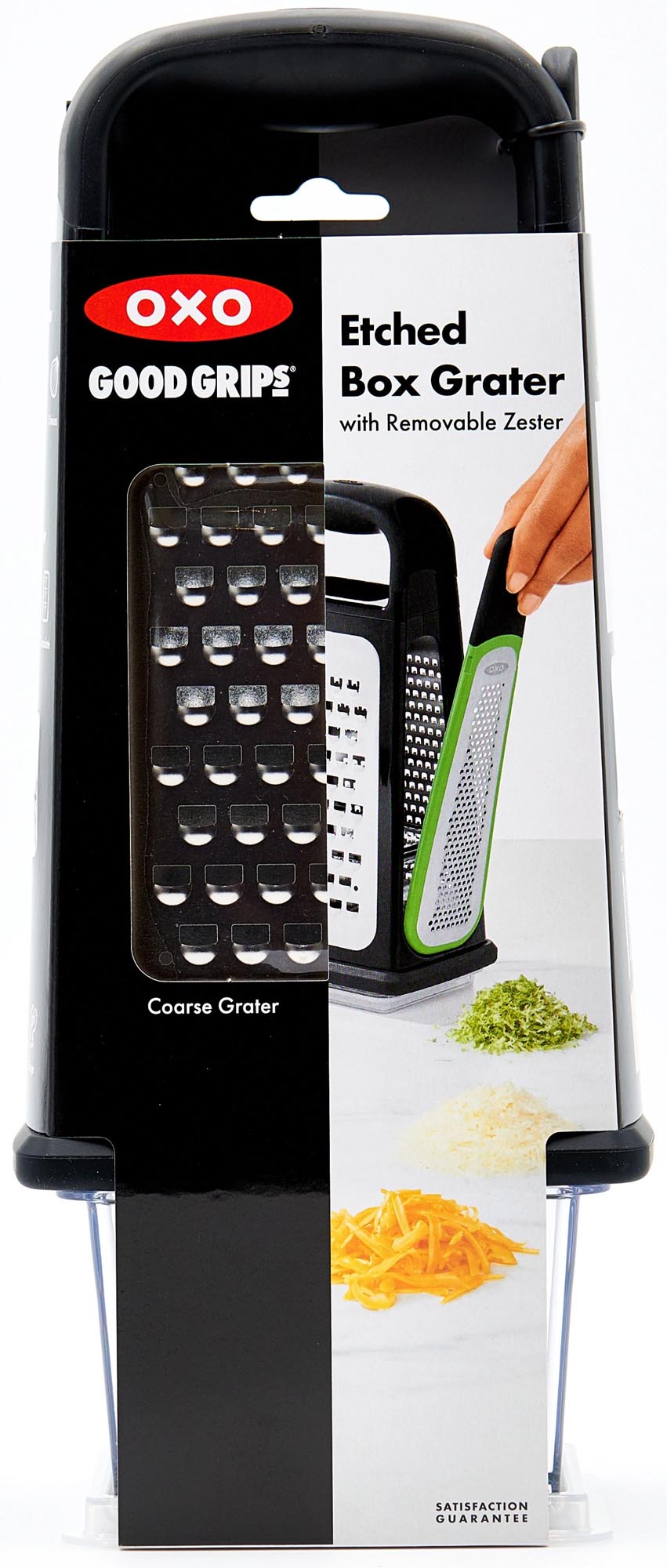 Entdecken Sie die OXO Kastenreibe mit abnehmbarem Zestenreißer – ideal für feines Reiben und Zesten, für perfekte Ergebnisse in der Küche.
