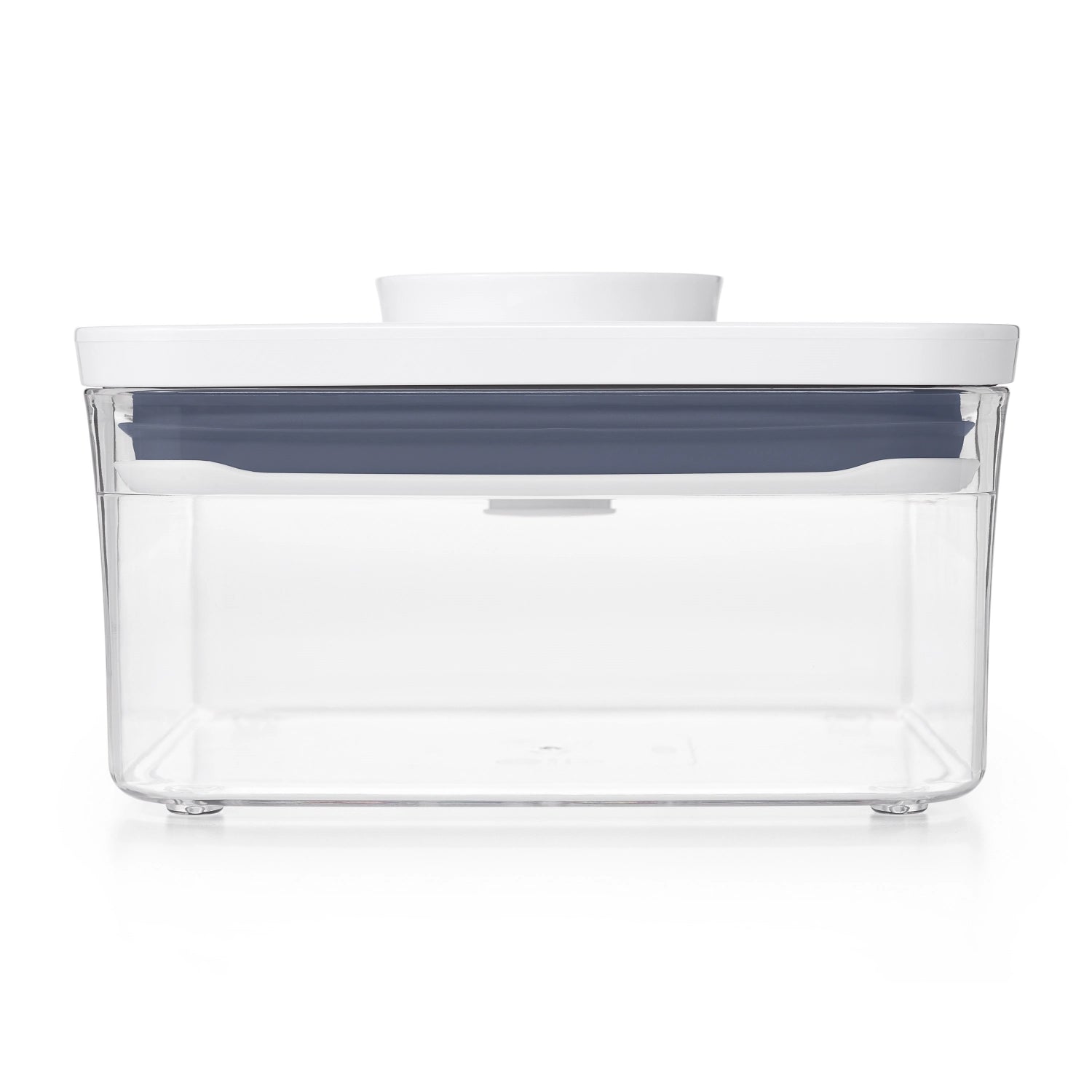 Quadratischer OXO POP 2.0 Vorratsbehälter in groß (16x16x8 cm, 1 l) – ideal für die praktische und platzsparende Lagerung von Lebensmitteln.