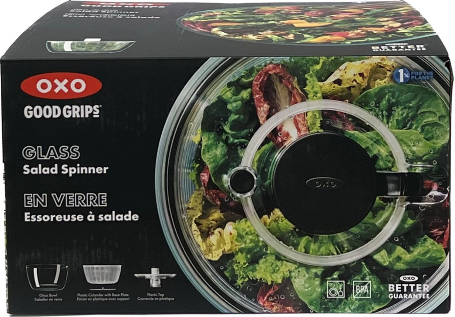OXO Essoreuse à salade en verre Good Grips