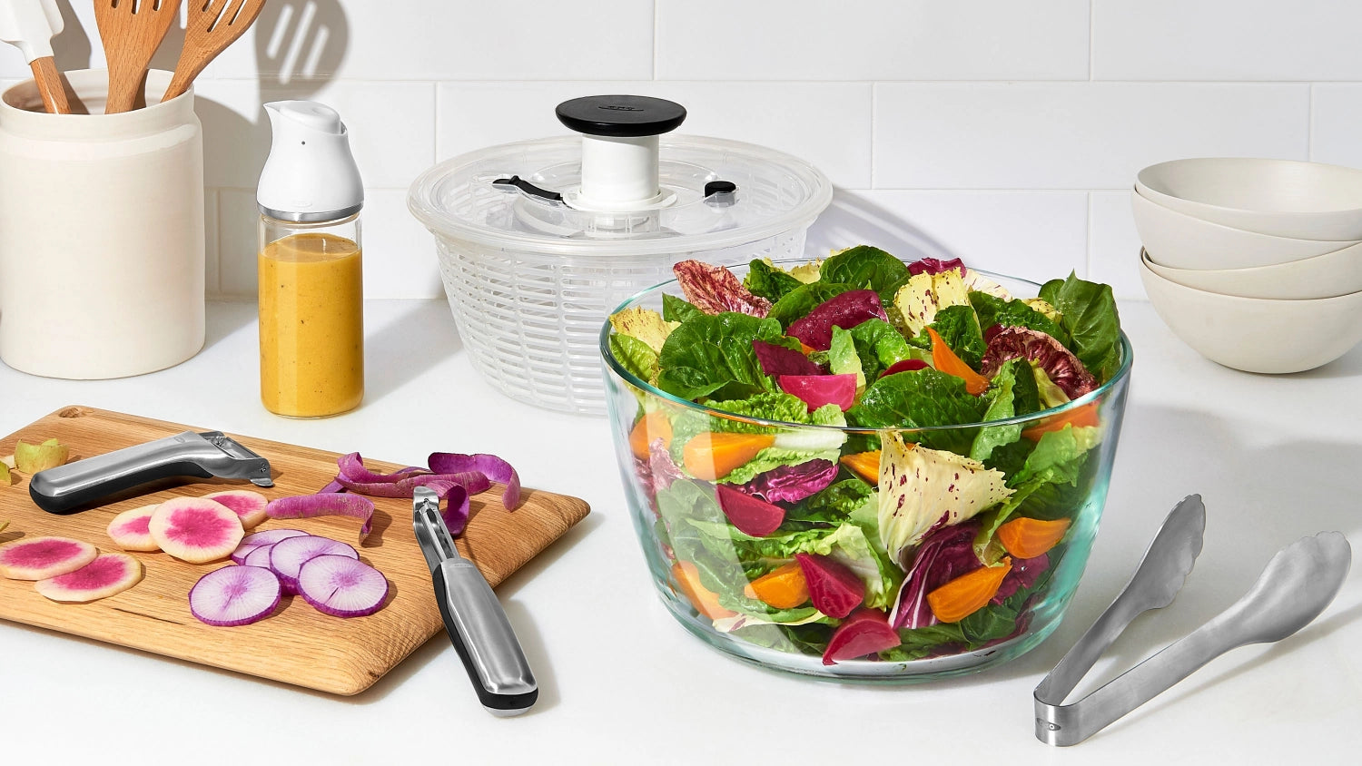 OXO Essoreuse à salade en verre Good Grips