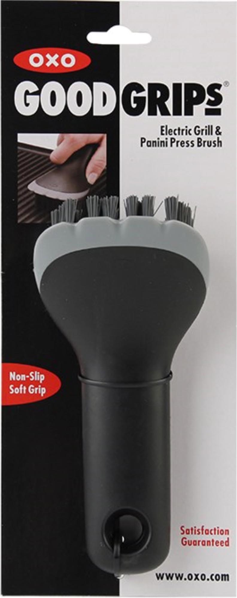 Effektive OXO Bürste für Elektrogrill und Sandwichtoaster in elegantem Schwarz. Ergonomisch, strapazierfähig und spülmaschinenfest für mühelose Reinigung.