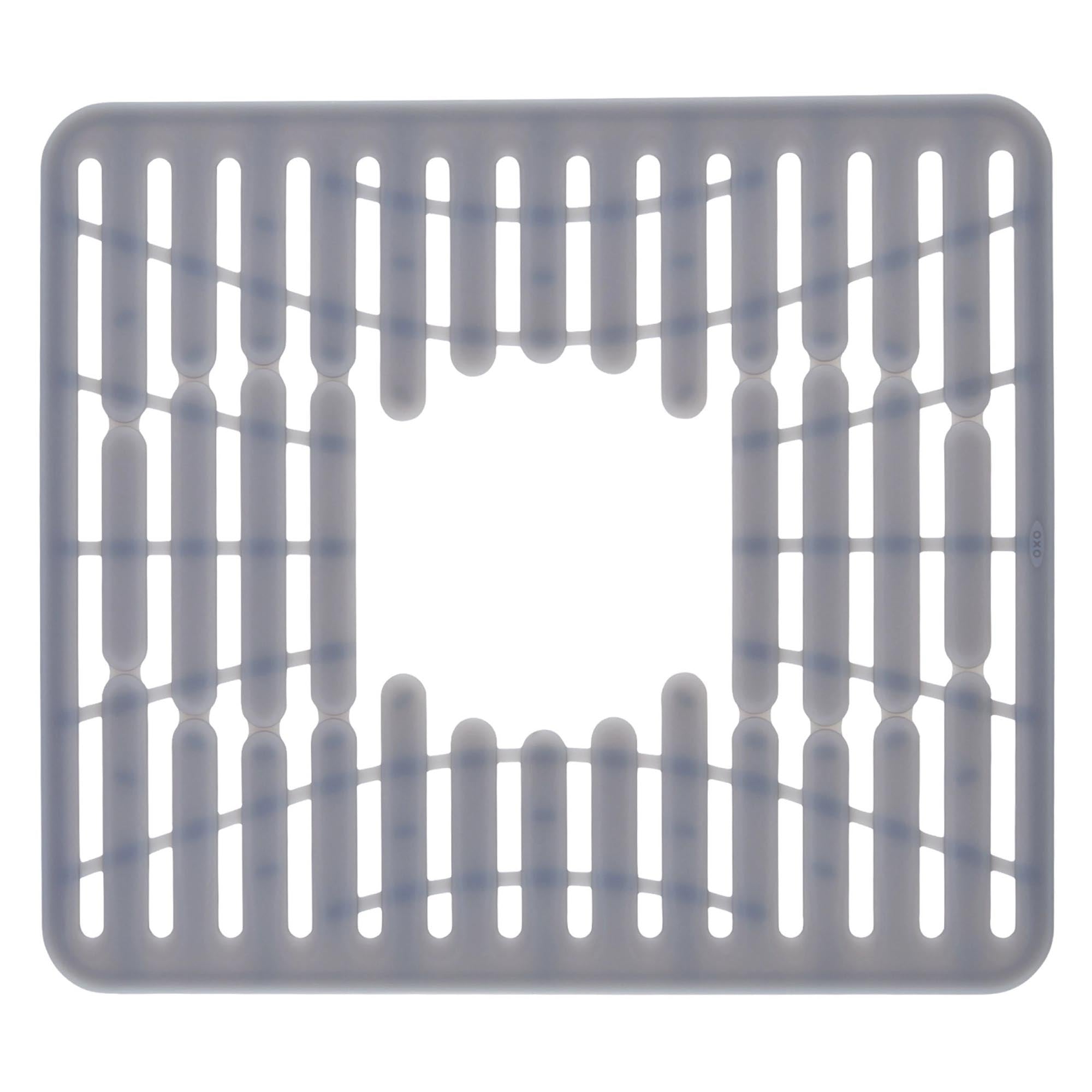 Die OXO Silikon Spülbeckenmatte in Grau (32x28 cm) bietet optimalen Schutz für Ihre Spüle, ist rutschfest, hitzebeständig und leicht zu reinigen.