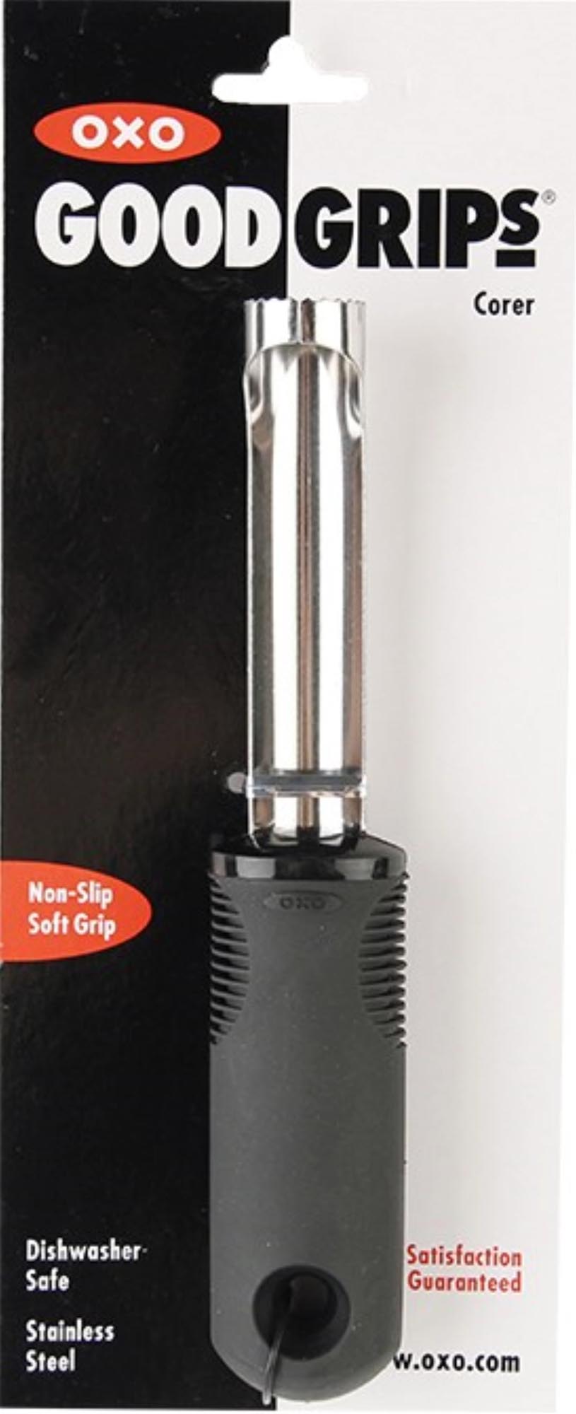 Der OXO Apfelentkerner in stilvollem Schwarz (20 cm) vereinfacht das Entkernen von Äpfeln und sorgt für perfekte Fruchtstücke in Ihrer Küche.