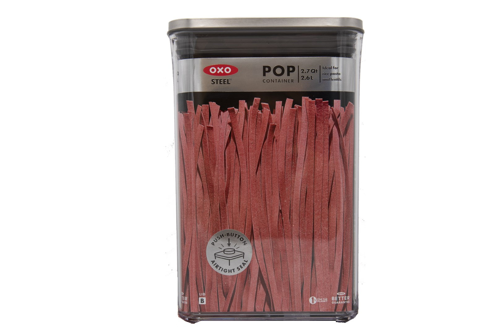 Praktischer OXO GG STL POP Behälter (2.6L) aus Edelstahl: luftdicht, stapelbar und perfekt für die Aufbewahrung von Lebensmitteln. Modern & funktional!