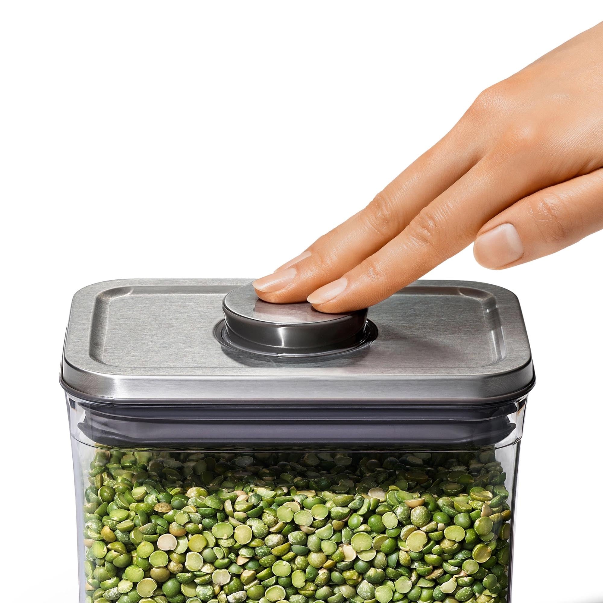 OXO GG STL POP Behälter 2.6L: Hochwertige Edelstahl-Aufbewahrung für frische Lebensmittel. Modernes Design, stapelbar und leicht zu reinigen.