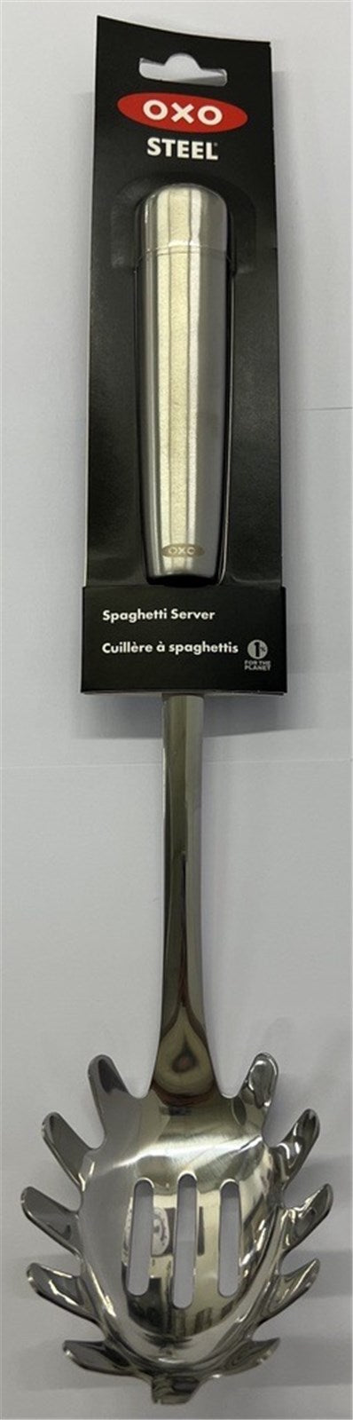 Der OXO GG STL Spaghettiheber (32 cm) aus rostfreiem Edelstahl und Polypropylen vereinfacht das Servieren von Spaghetti. Ergonomisch und robust!