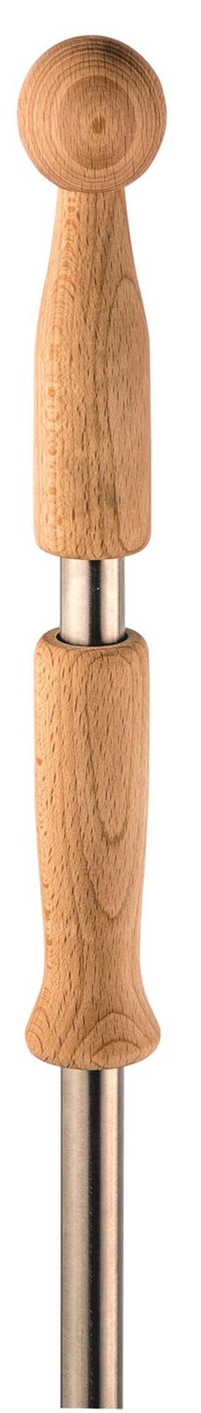 Entdecken Sie den hochwertigen Pizzaschieber von Piazza: 22 cm Durchmesser, 172 cm lang, aus robustem Edelstahl für perfekte Pizzazubereitung.