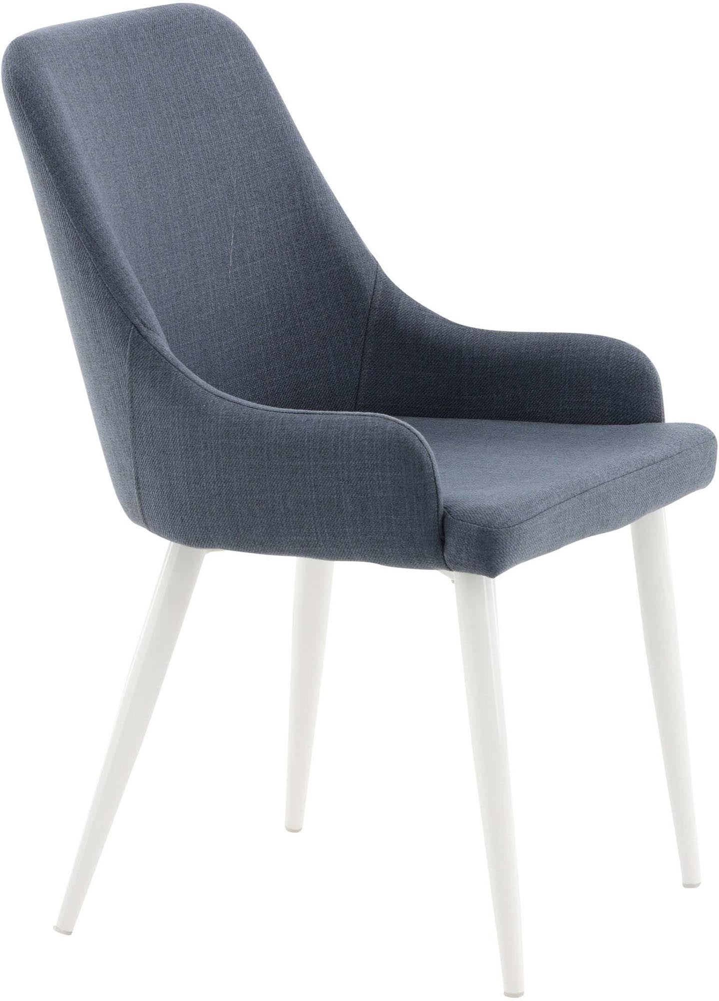 Moderner Plaza Stuhl von Venture Home mit pulverbeschichtetem Metallrahmen und grauem, weichem Polyesterbezug. Ideal für stilvolle Esszimmer!