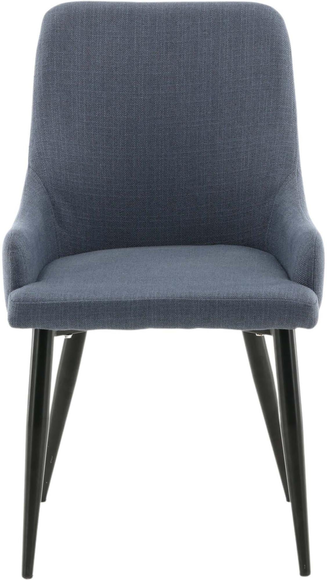 Verleihen Sie Ihrem Essbereich mit dem Plaza Stuhl von Venture Home einen modernen Akzent! Robuster Metallrahmen und bequeme graue Polsterung sorgen für Stil und Komfort.