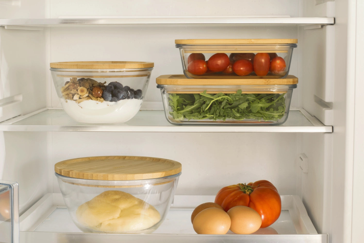 Pebbly Vorratsglas mit Bambusd., 1.6l, D19 H9.6cm rund