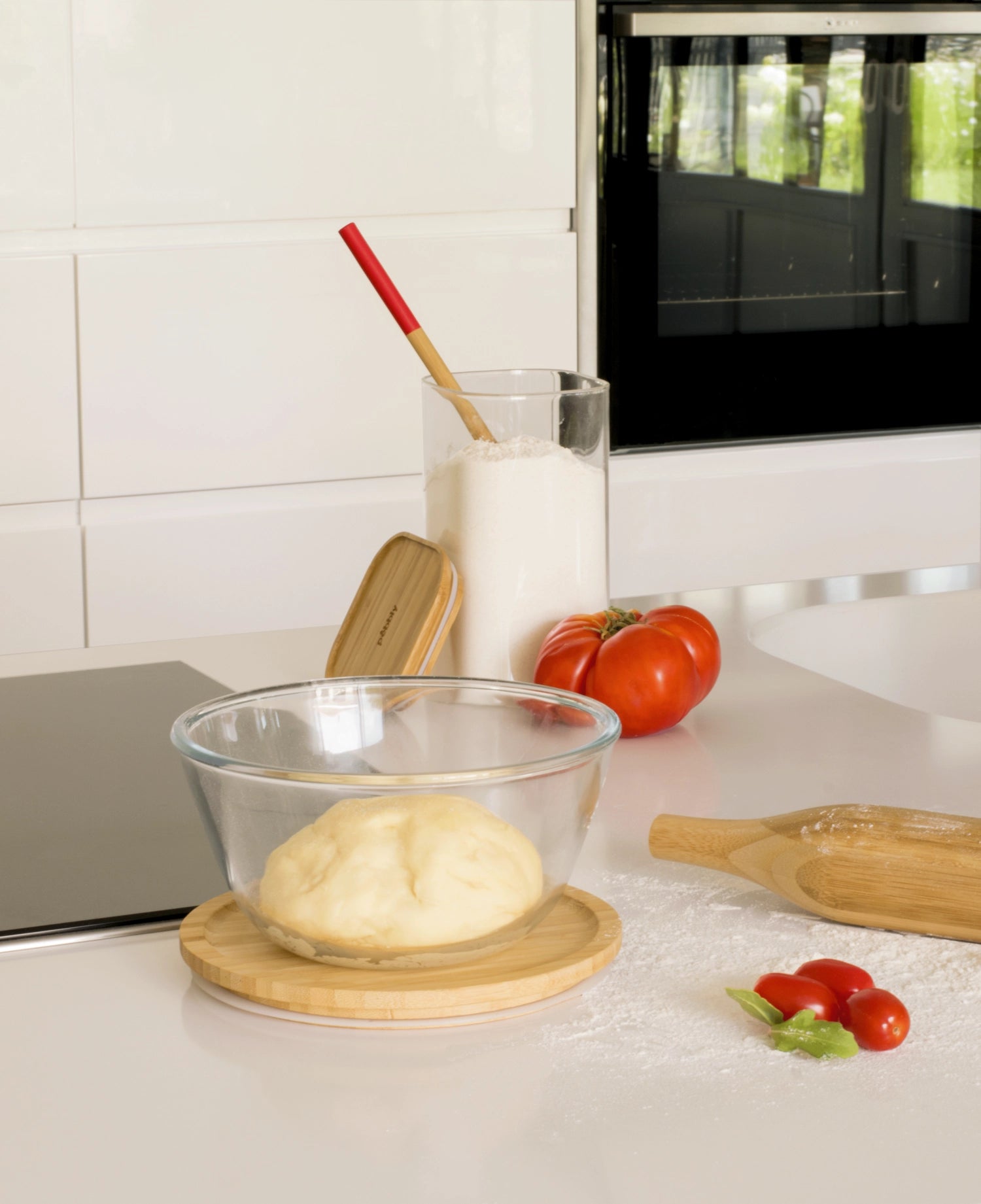 Pebbly Vorratsglas mit Bambusd., 1.6l, D19 H9.6cm rund